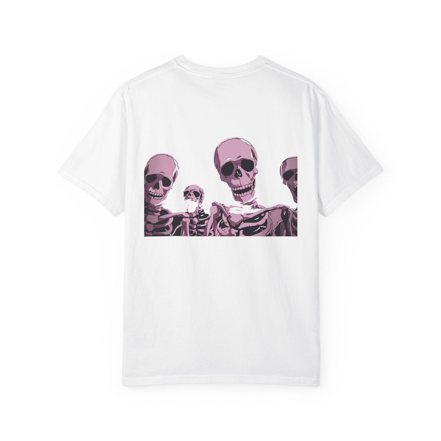 Skeleton Crew Graphic T-Shirt — Pink Vintage Skull Back Print Printify
