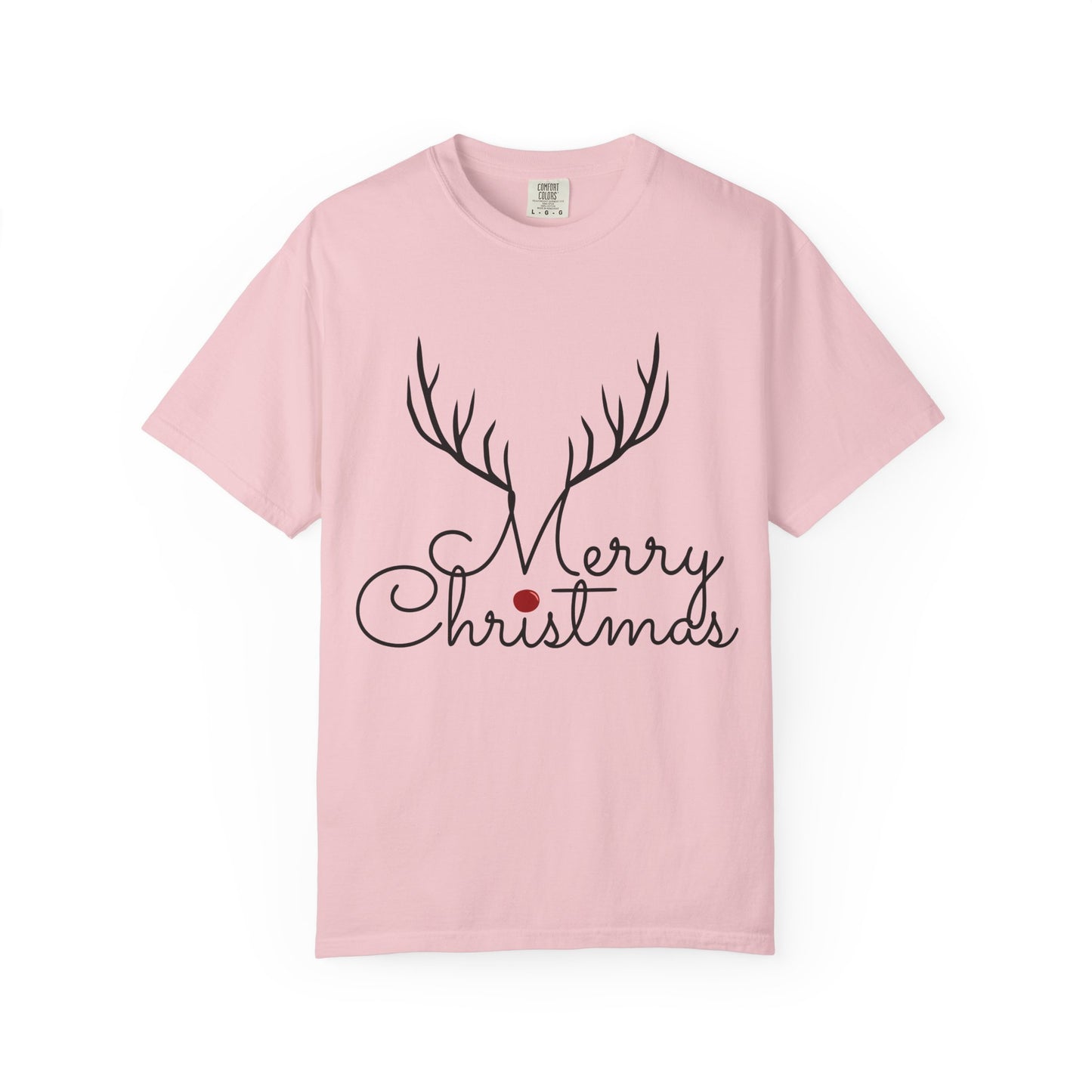 Merry Christmas Reindeer Antlers T-Shirt Printify