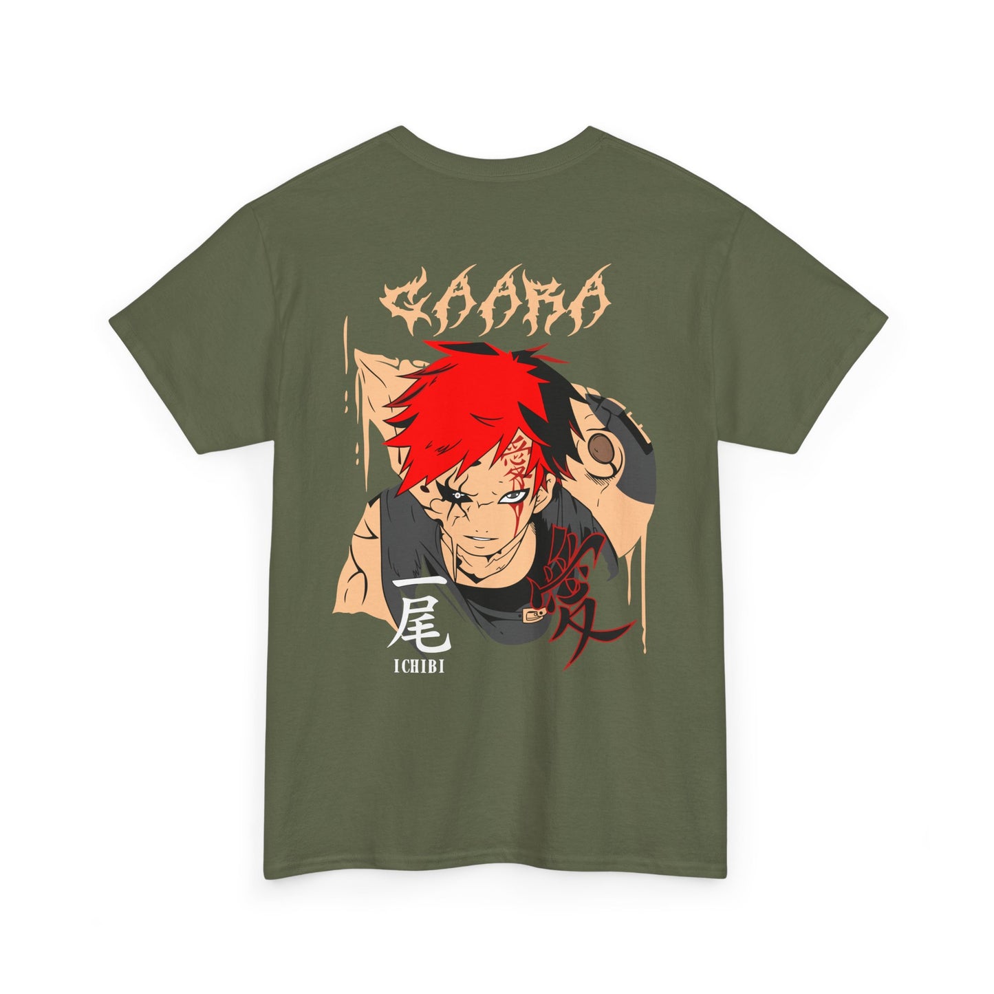 Gaara Graphic Tee — Anime Character Back Print T-Shirt