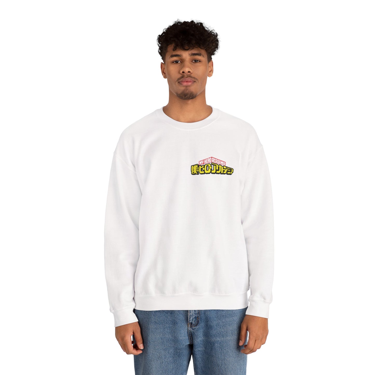 Graphic Crewneck Sweatshirt — Grinning Girl Horror Manga Design