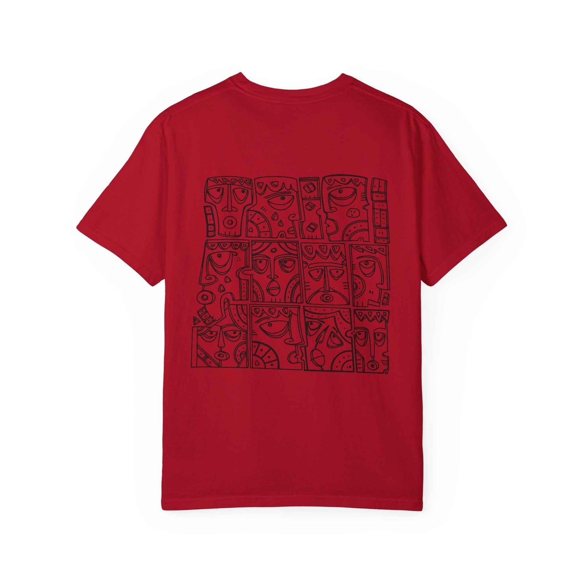 Artistic Garment-Dyed T-Shirt, Unisex Graphic Tee, Unique Casual Wear, Statement Top, Gift for Art Lovers, Everyday Comfort Tee