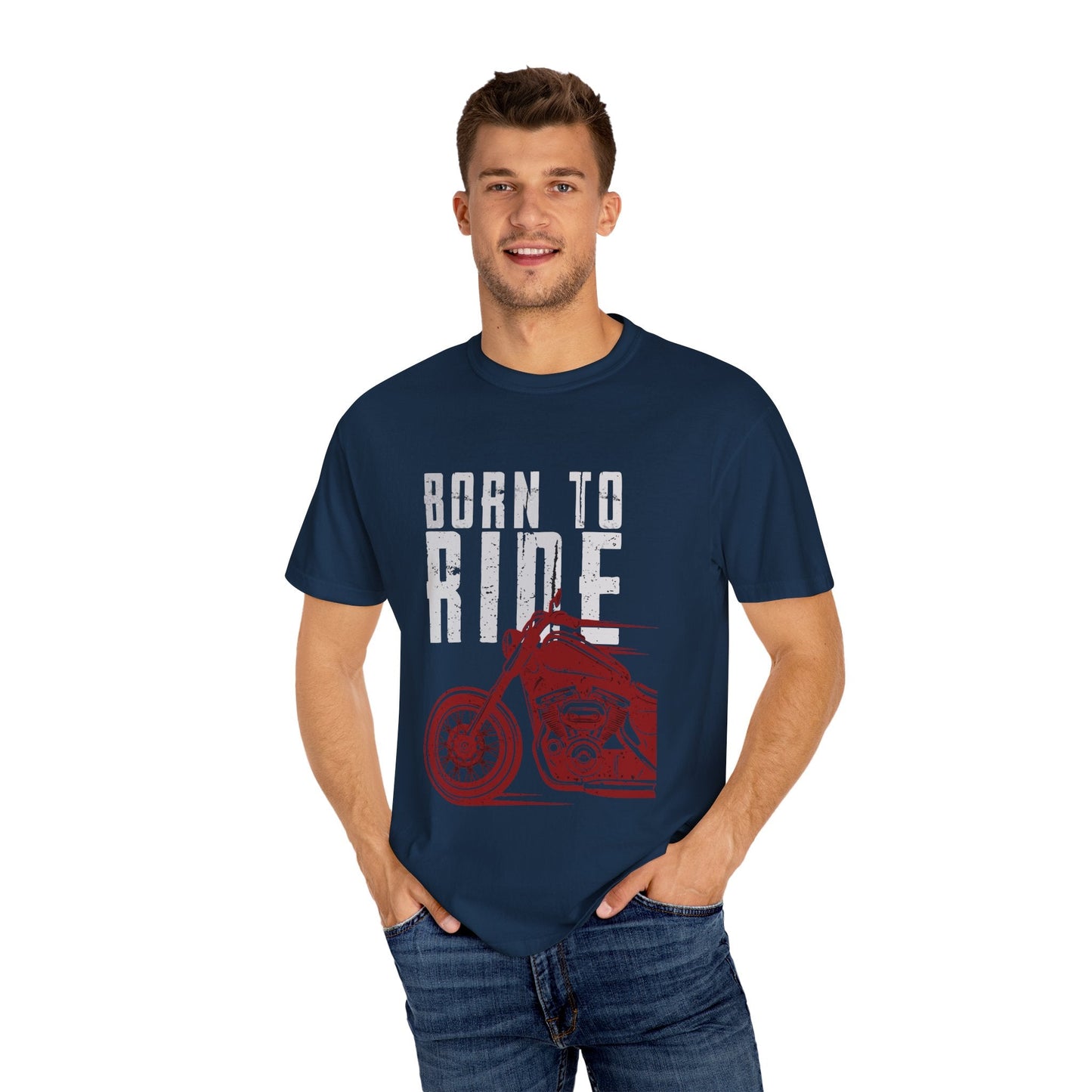 Born to Ride Motorcycle T-Shirt, Unisex Tee, Biker Apparel, Gift for Motorcycle Lovers, Casual Wear, Adventure Enthusiast Shirt - Maklenn