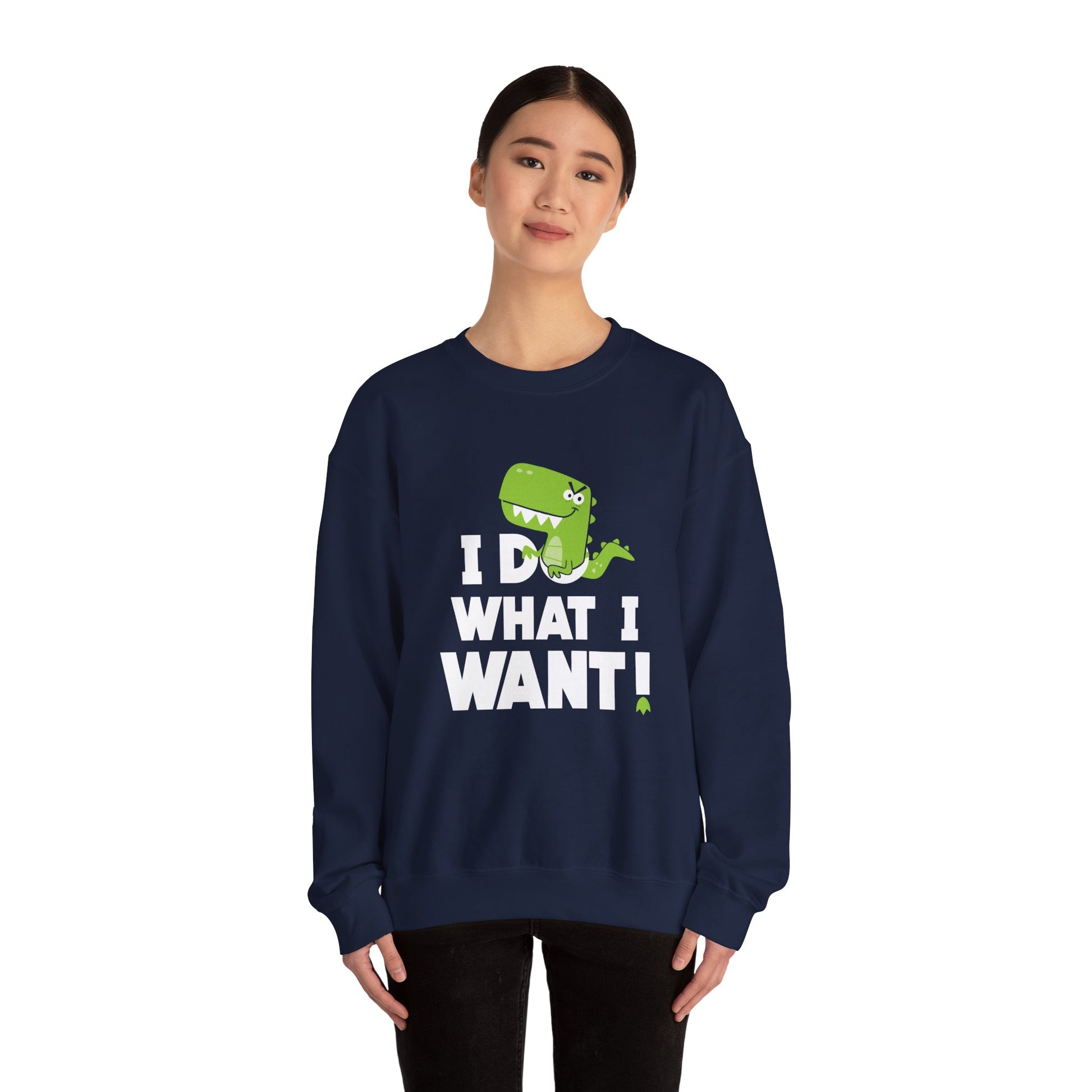 Dinosaur Quote Sweatshirt, Funny Crewneck, Gifts for Kids & Teens, Birthday or Holiday Apparel, Cute Graphic Sweater Printify
