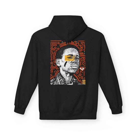 Artistic Fleece Hoodie with Unique Graphic Print for Comfort, Casual Wear, Gift for Art Lovers, Unisex Hip Hop Style