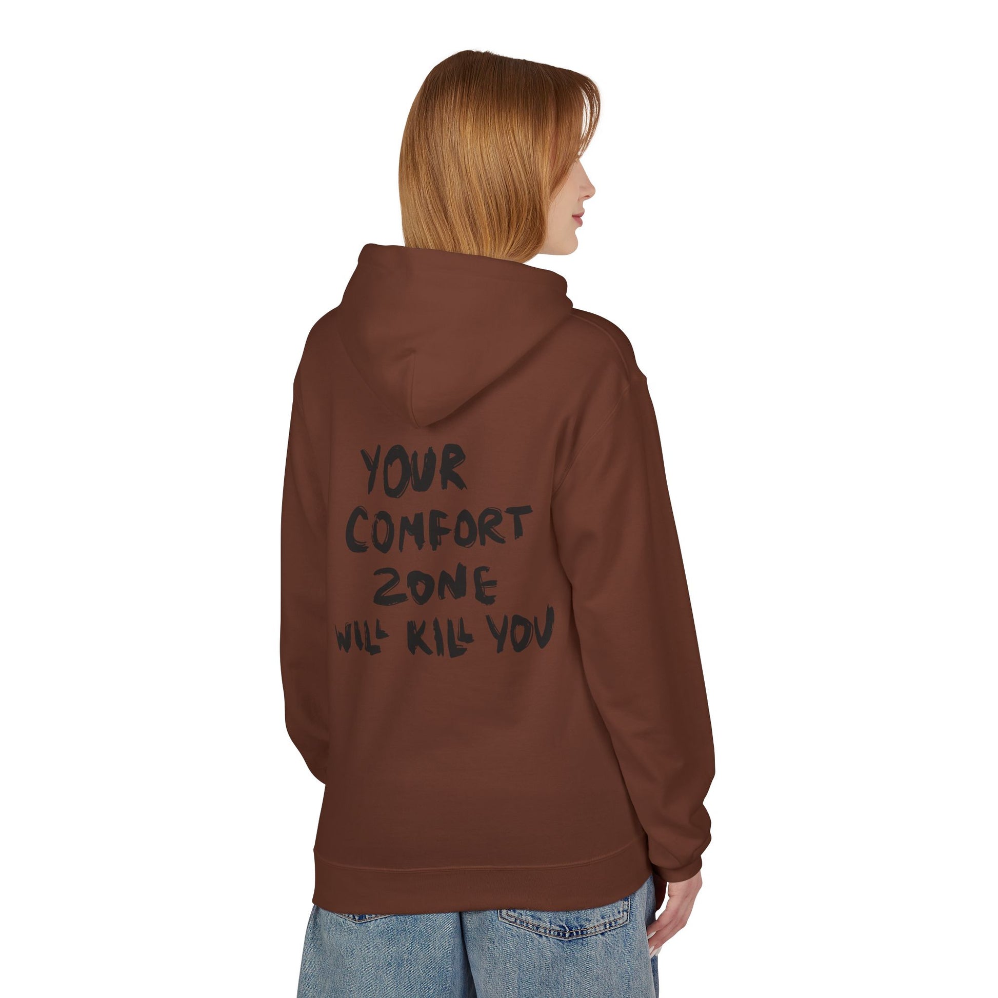 Comfort Zone Hoodie - Inspirational Quote Sweater, Motivational Gift, Cozy Fleece, Unisex Apparel for Everyday Wear, Perfect for [...] Printify