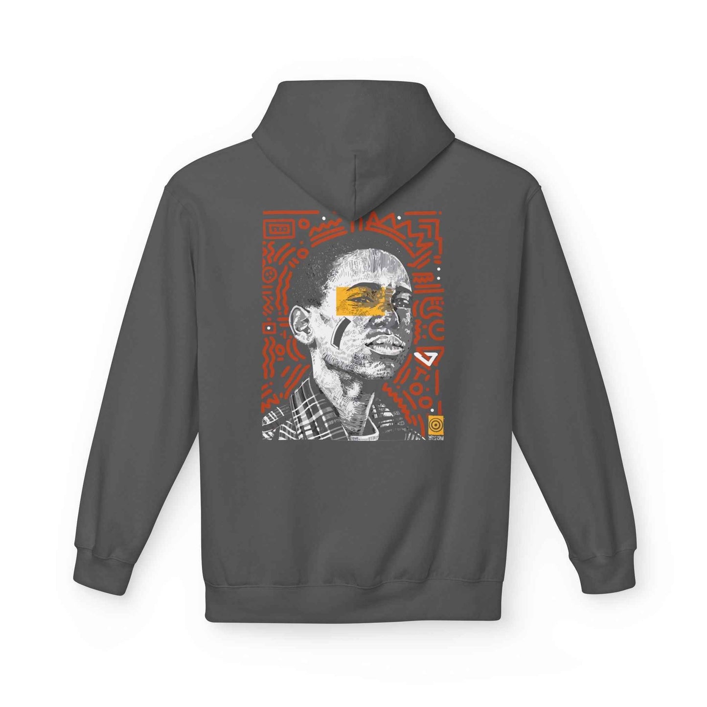 Artistic Fleece Hoodie with Unique Graphic Print for Comfort, Casual Wear, Gift for Art Lovers, Unisex Hip Hop Style