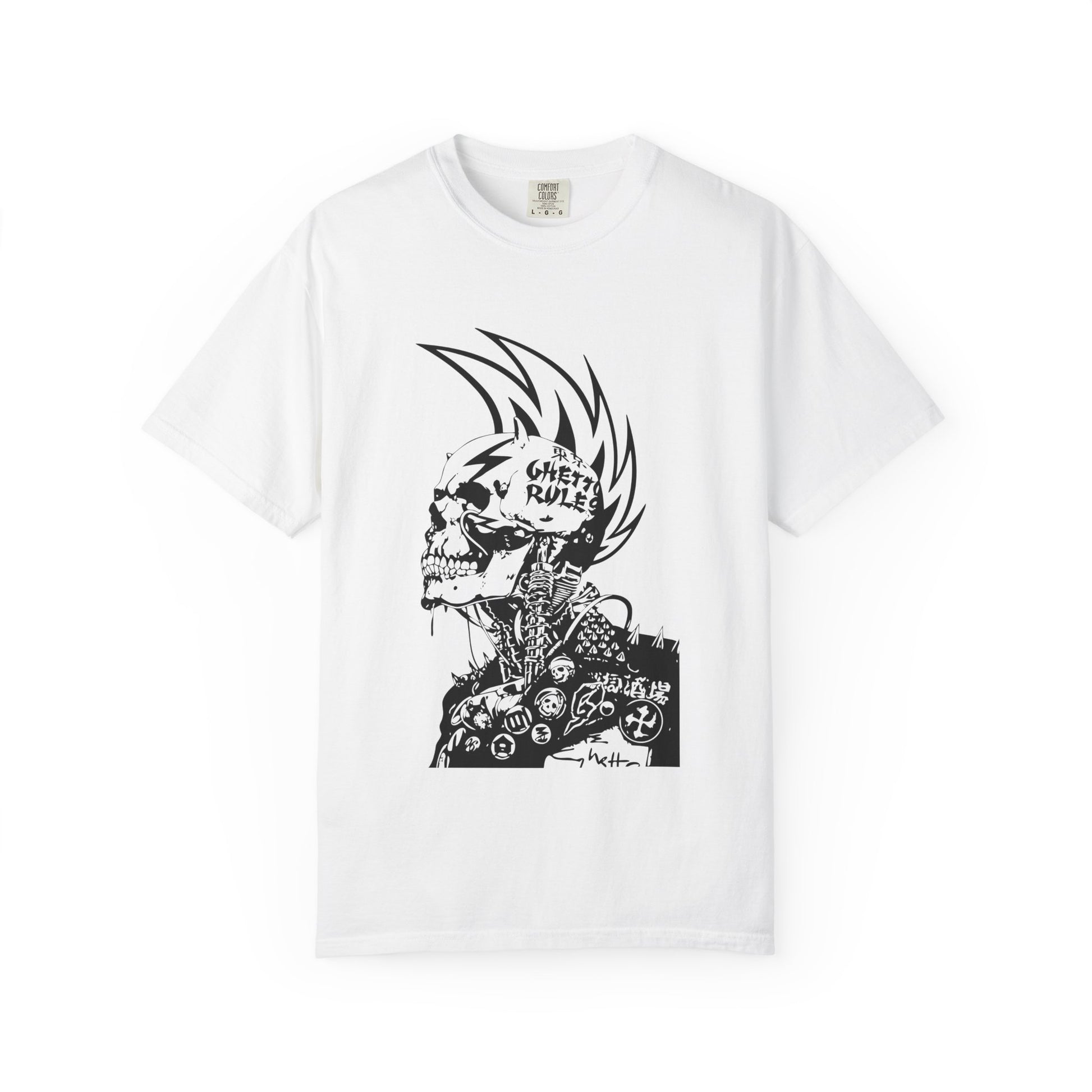Punk Skull Graphic T-shirt for Unisex, Emo Fashion Tee, Edgy Streetwear, Gift for Music Lovers, Halloween Costume Printify
