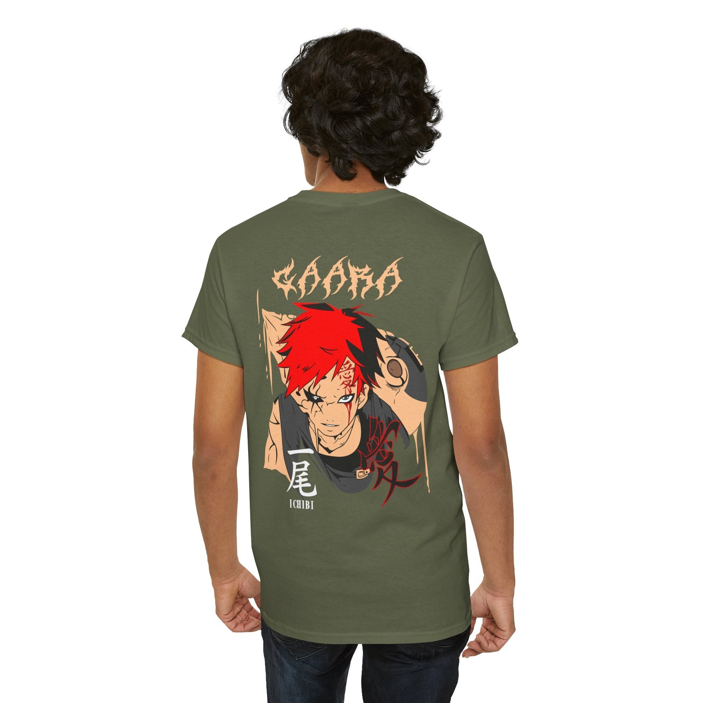 Gaara Graphic Tee — Anime Character Back Print T-Shirt