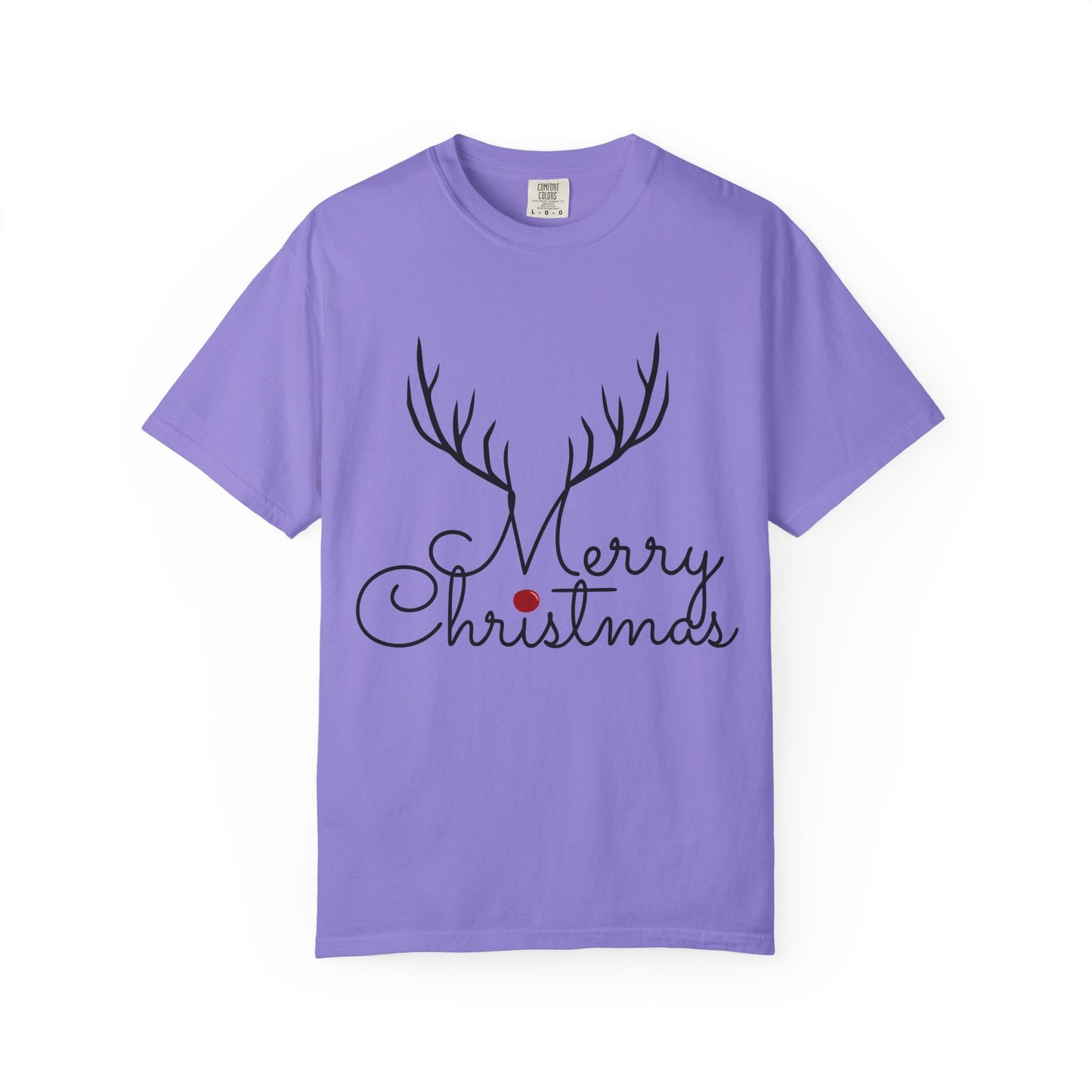 Merry Christmas Reindeer Antlers T-Shirt Printify