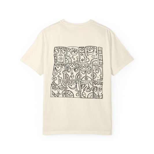 Artistic Garment-Dyed T-Shirt, Unisex Graphic Tee, Unique Casual Wear, Statement Top, Gift for Art Lovers, Everyday Comfort Tee Printify