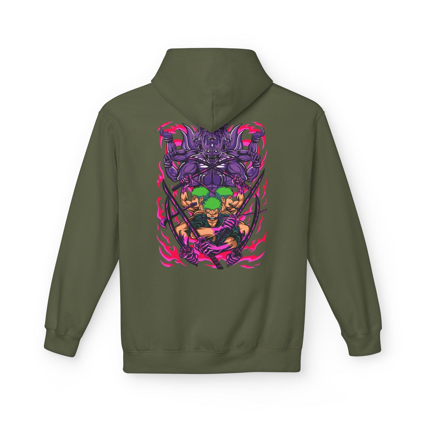 One Piece Zoro & Kuma Graphic Hoodie — Anime Pirate Crew Pullover