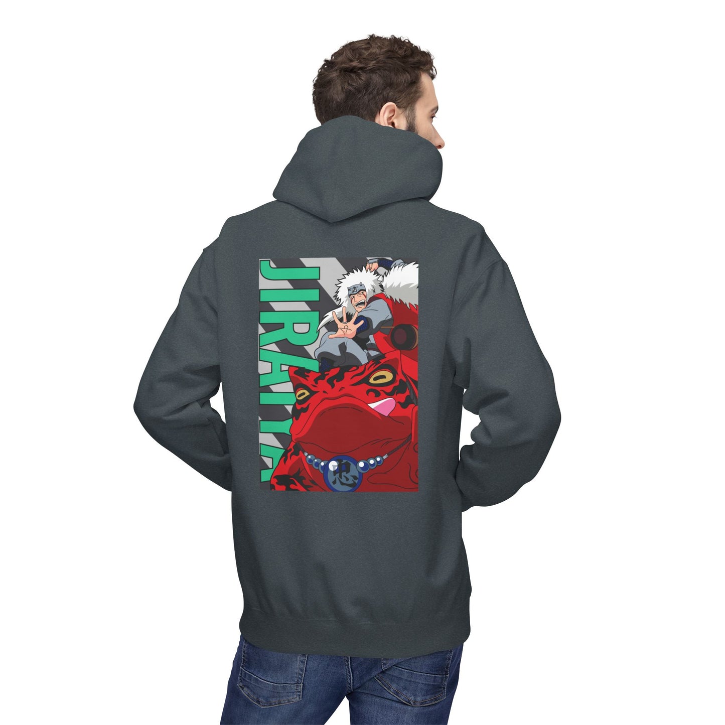 Anime Jiraiya Frog Graphic Hoodie — Naruto Sage Mode Back Print
