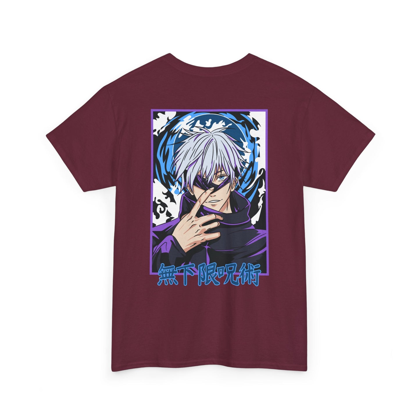 Jujutsu Kaisen Gojo Satoru Anime T-Shirt — Back Graphic & Japanese Logo