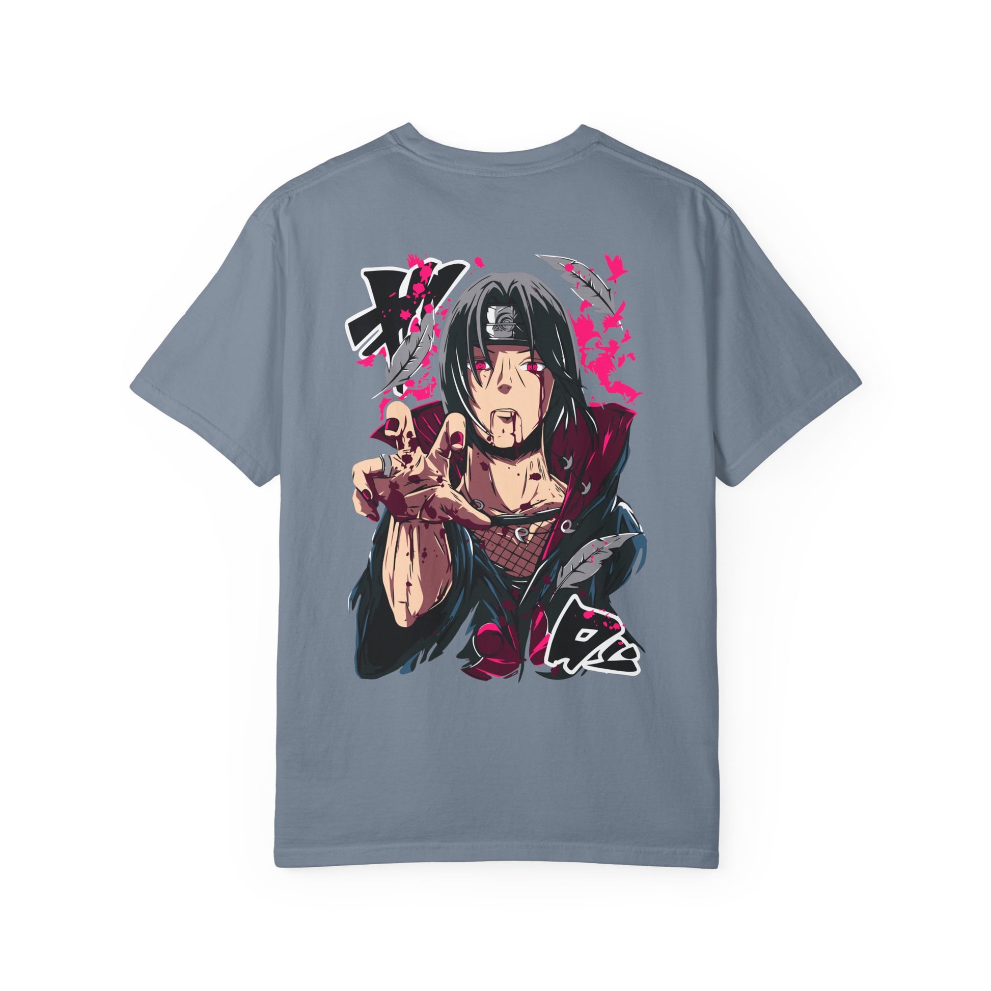 Itachi Uchiha Anime Graphic T-Shirt — Itachi Sharingan Back Print Printify