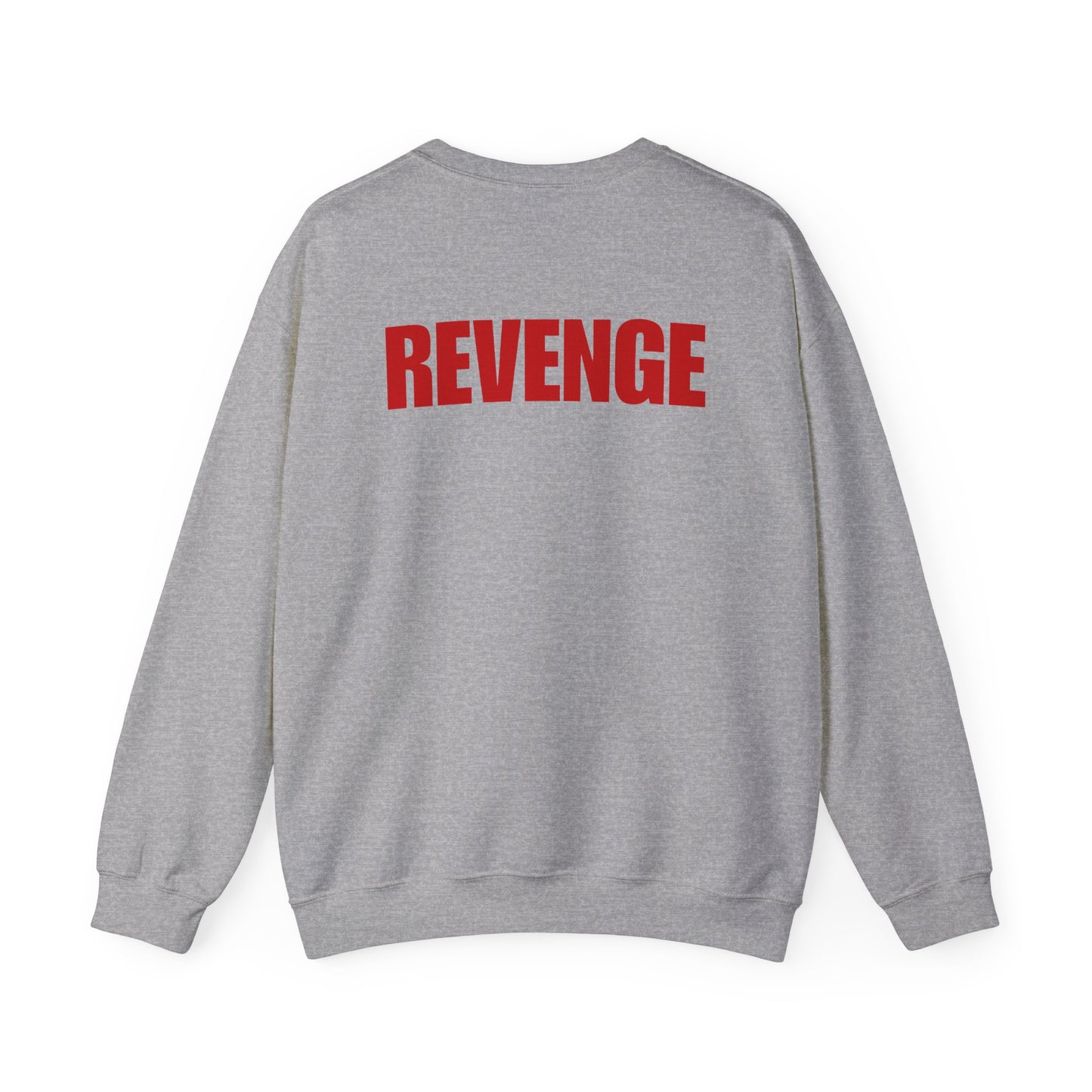 Sweatshirt — 'REVENGE' Bold Back Print Crewneck Sweatshirt Printify