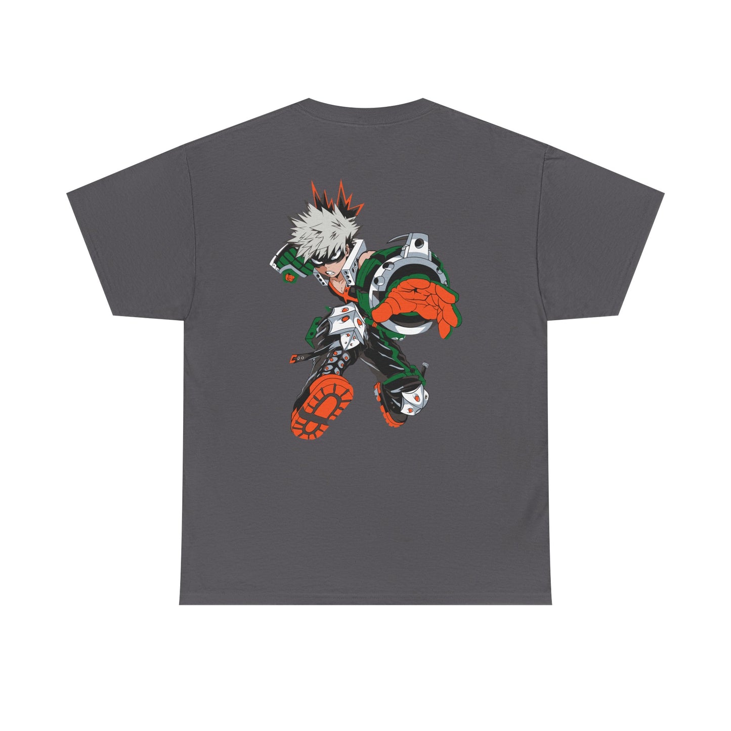 Anime Graphic Tee — Dynamic Action Back Print with Small Chest Logo