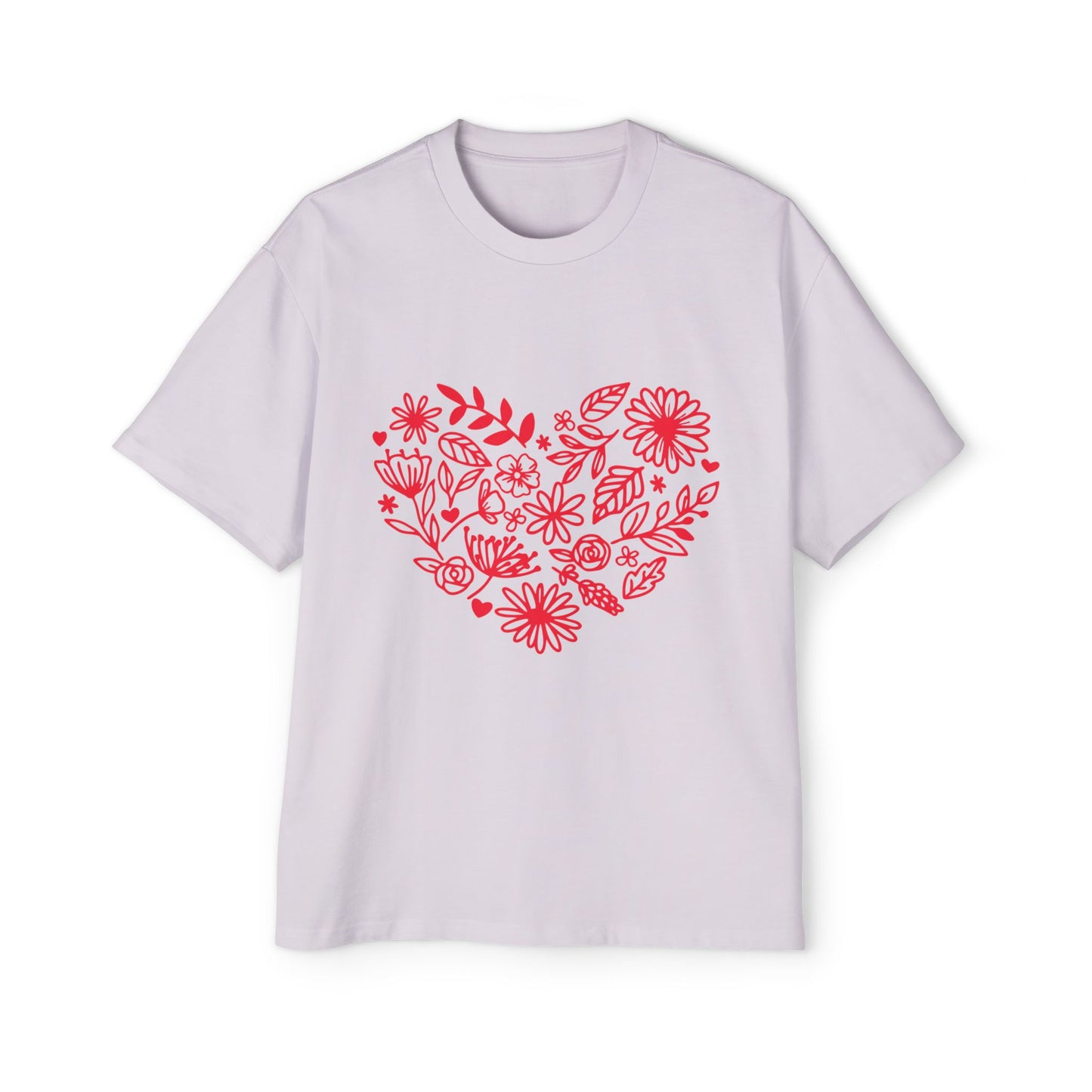 Romantic Floral Oversized Tee - Perfect for Valentine's Day, Casual Wear, Gift for Him, Comfortable Fashion, Everyday Style Printify