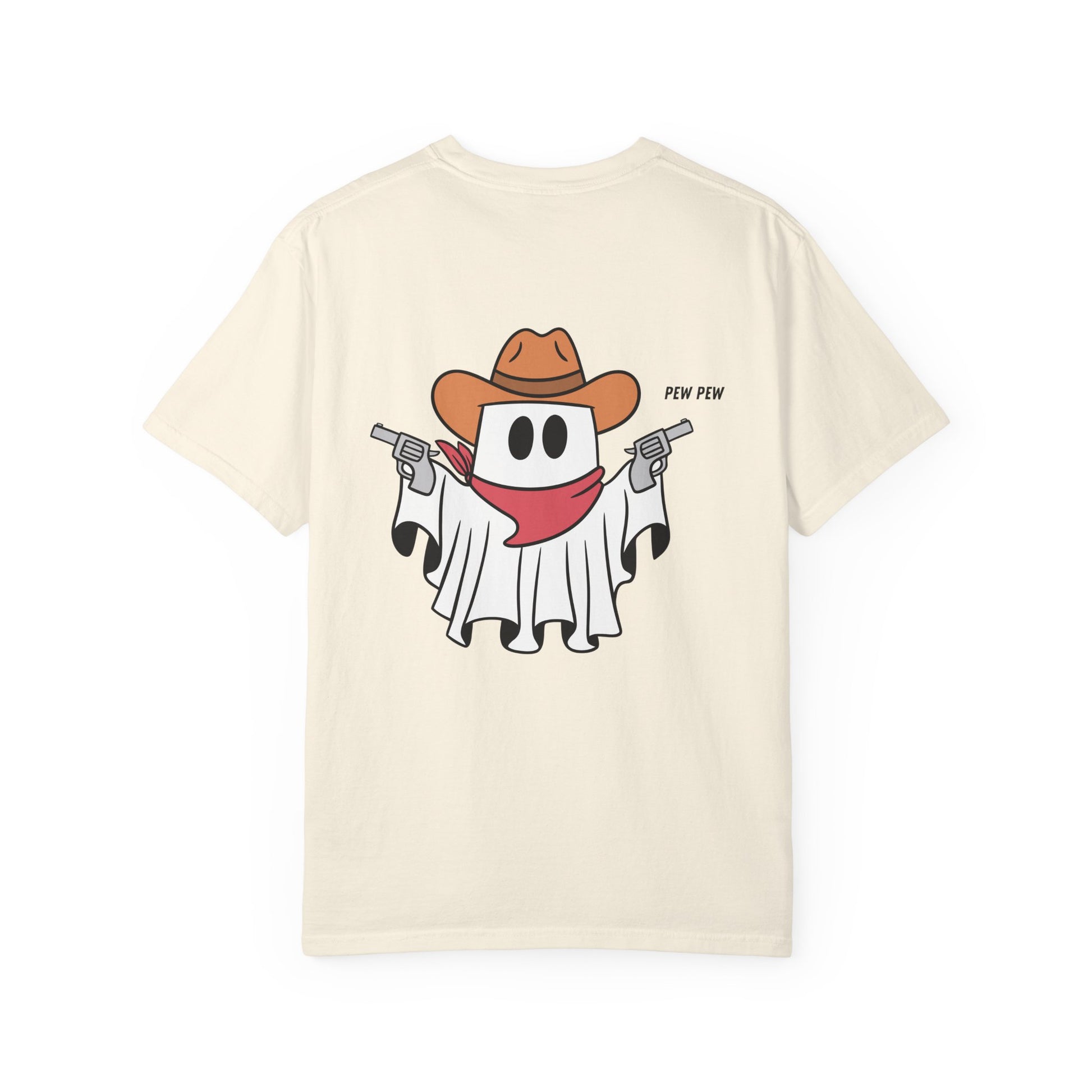 Ghost Cowboy T-Shirt — 'Pew Pew' Western Ghost Graphic Tee Printify