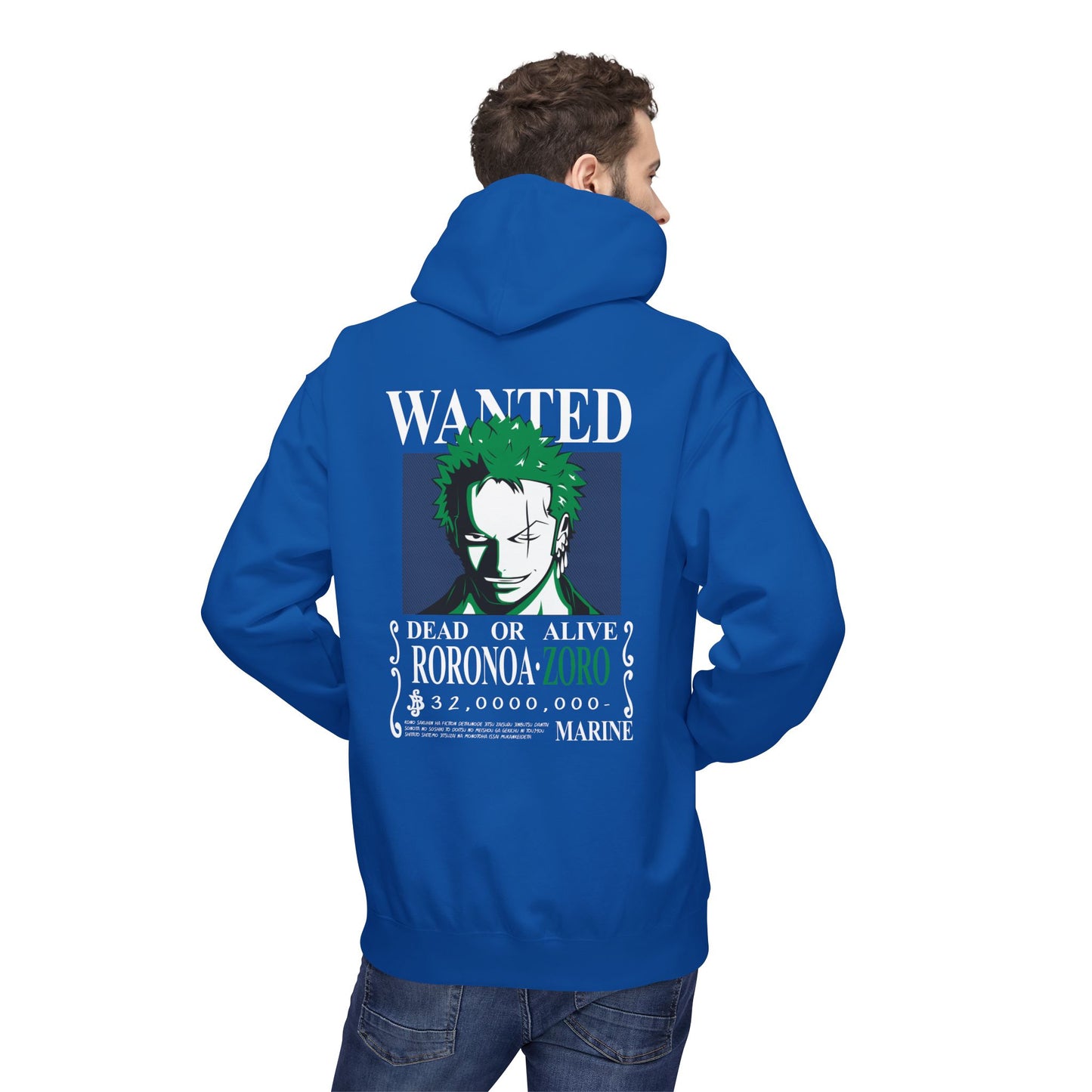 Roronoa Zoro "Wanted" Hoodie — One Piece Anime Crew Sweatshirt