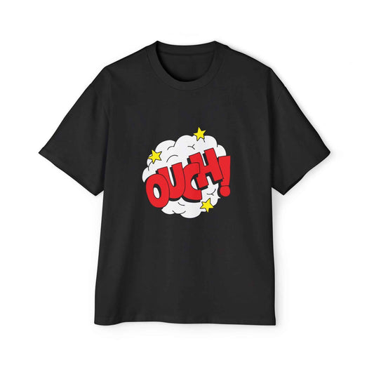 Ouch! Men's Heavy Oversized Tee, Casual T-Shirt, Gift for Him, Everyday Wear, Graphic Tee, Summer Style