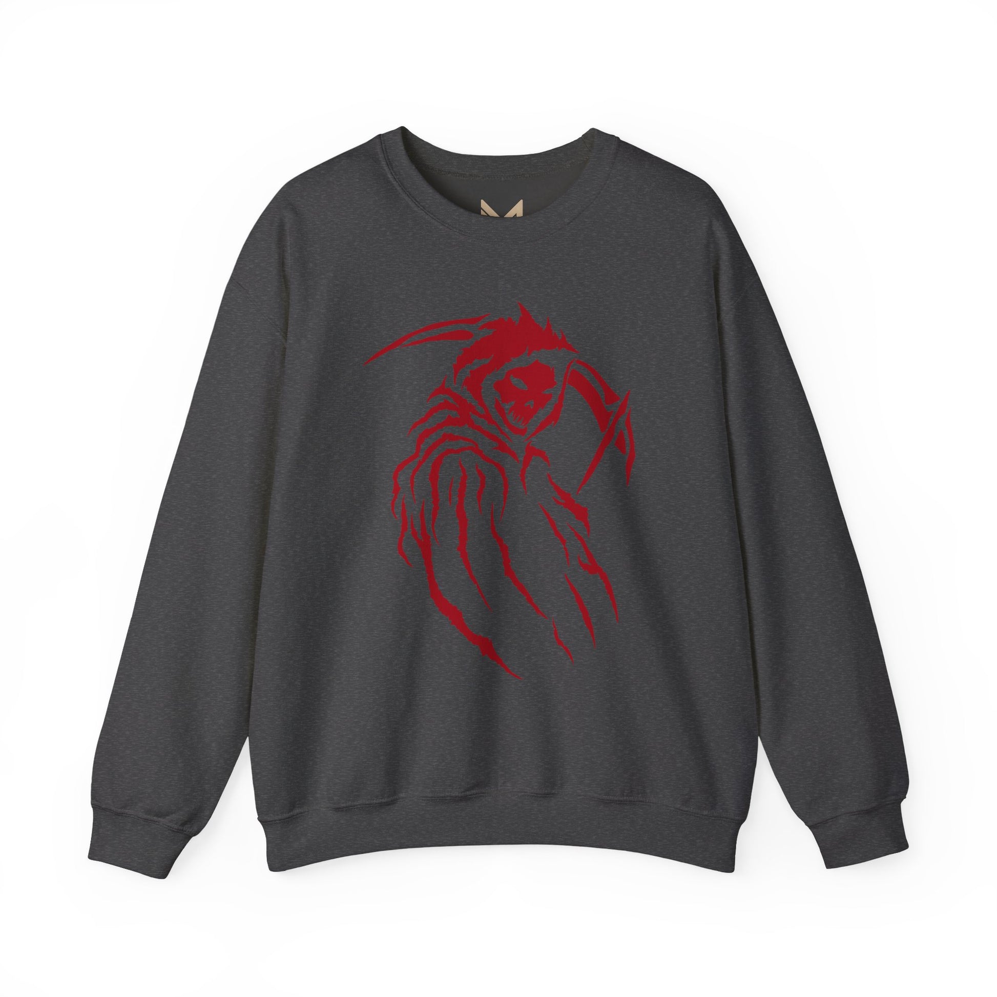Grim Reaper Crewneck Sweatshirt | Unisex Cozy Pullover, Halloween Sweatshirt, Horror Aesthetic Apparel, Gift for Fans Printify