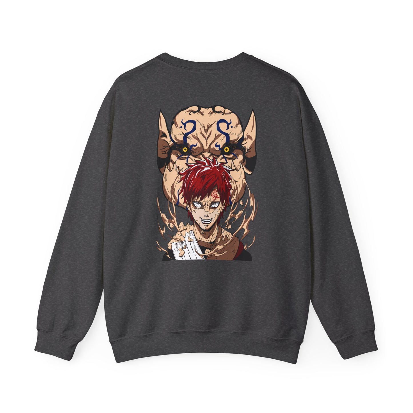 Crewneck Sweatshirt — Anime Demon Guardian Design (Red-Haired Warrior)