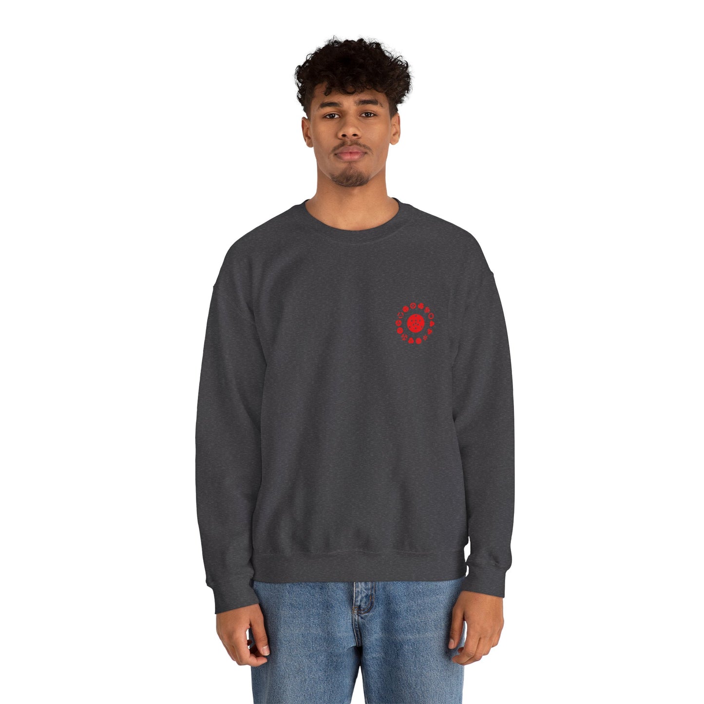 Anime Red Demon Crewneck Sweatshirt — Naruto-Inspired Kurama & Shadow Art