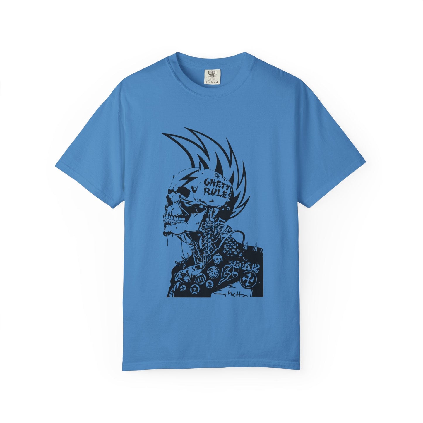 Punk Skull Graphic T-shirt for Unisex, Emo Fashion Tee, Edgy Streetwear, Gift for Music Lovers, Halloween Costume - Maklenn
