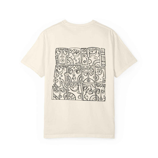 Artistic Garment-Dyed T-Shirt, Unisex Graphic Tee, Unique Casual Wear, Statement Top, Gift for Art Lovers, Everyday Comfort Tee