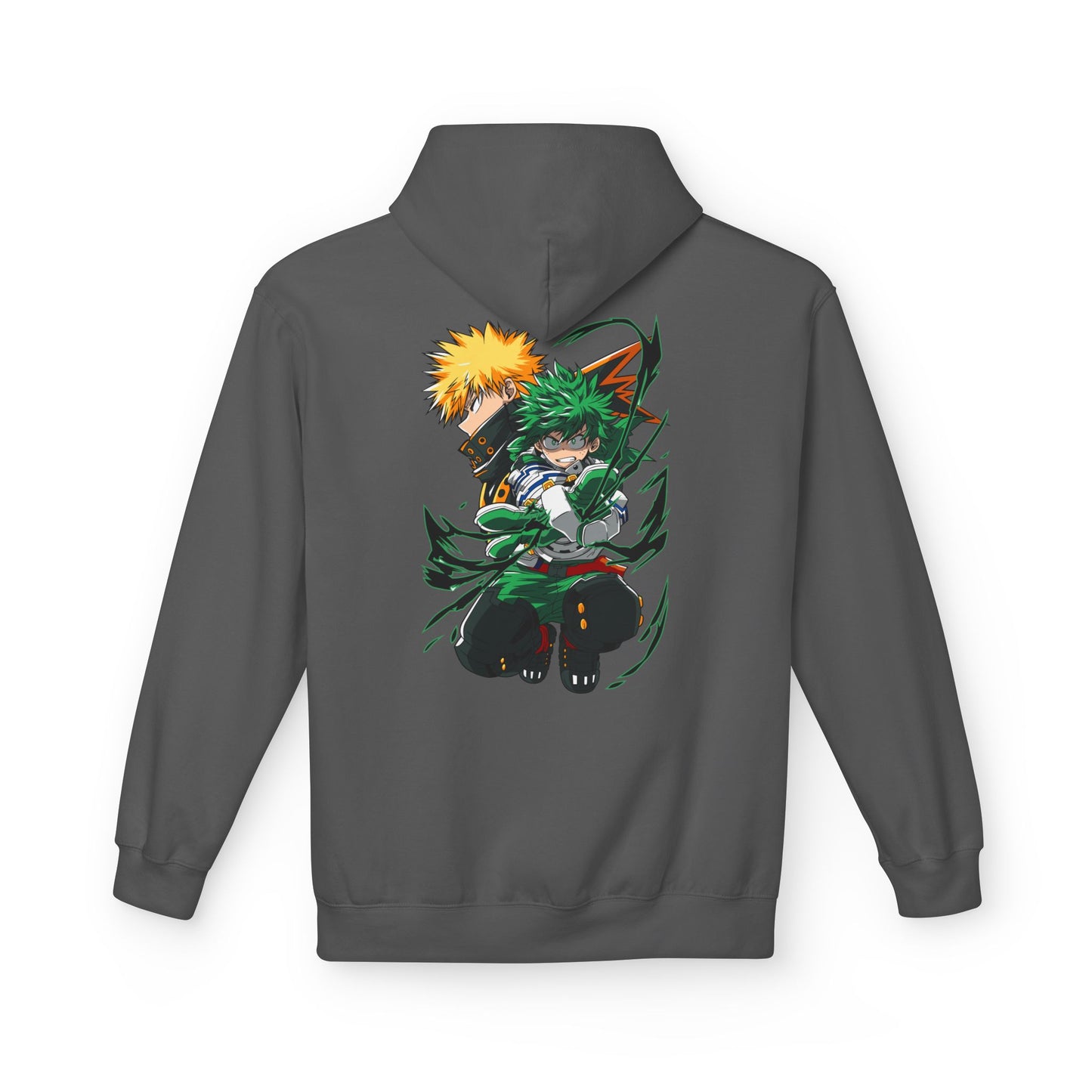 Anime Hero Duo Hoodie — Action Back Print with Japanese Logo