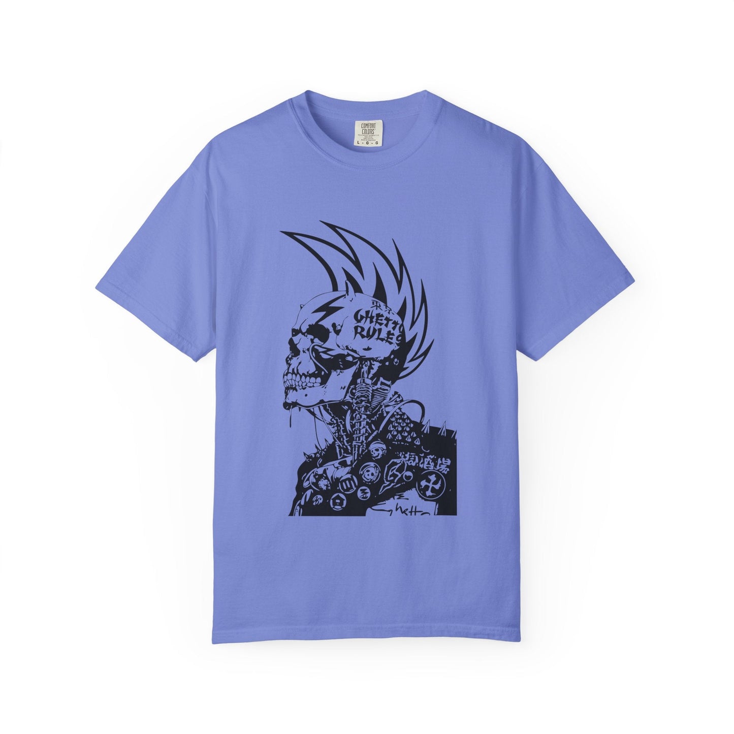 Punk Skull Graphic T-shirt for Unisex, Emo Fashion Tee, Edgy Streetwear, Gift for Music Lovers, Halloween Costume - Maklenn