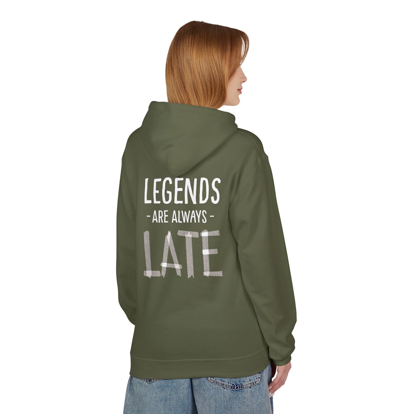 Legends Are Always Late Unisex Hoodie, Cozy Hoodie Gift, Casual Wear, Fashion Hoodie, Birthday Gift, Must-Have Hoodie Printify