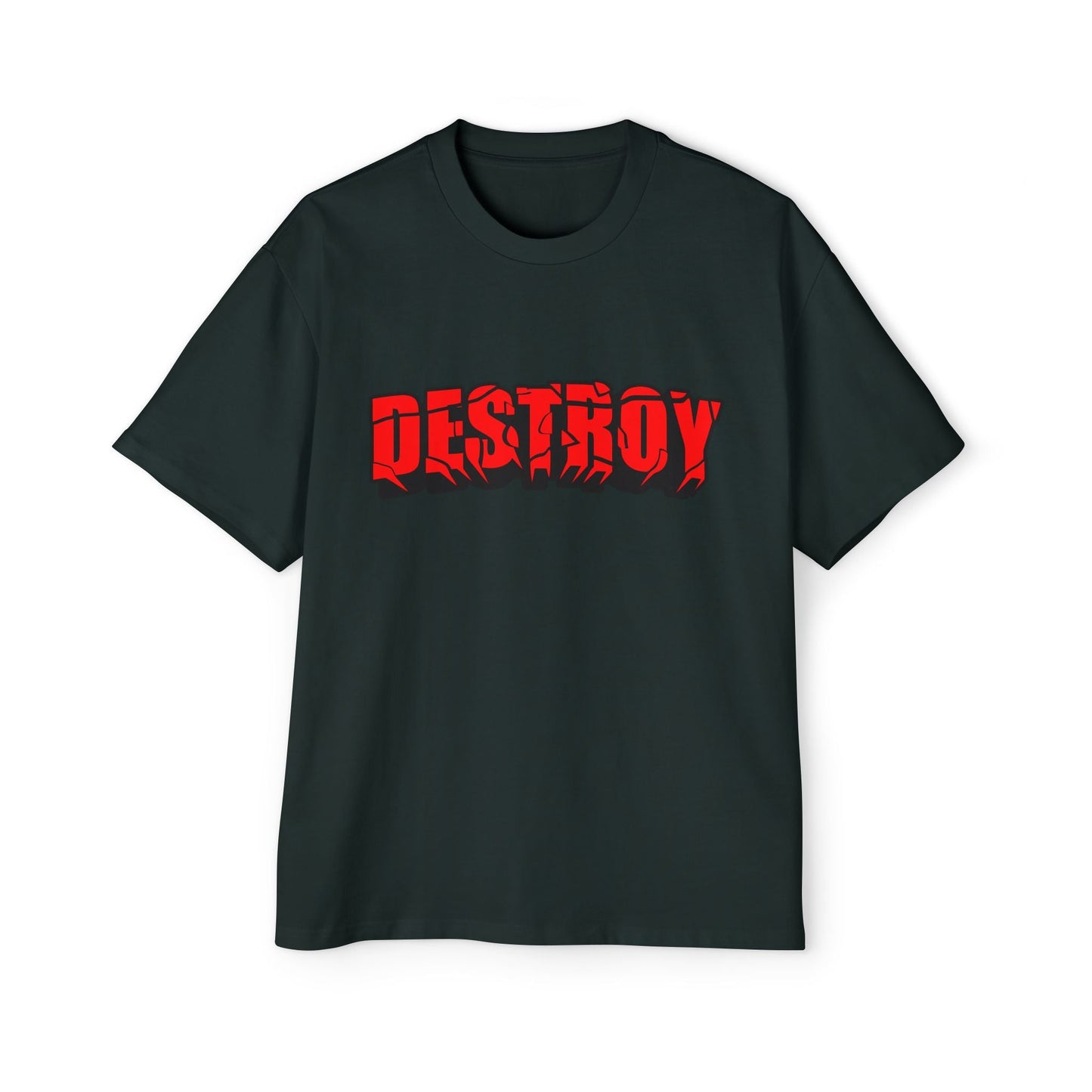 Men's Oversized Graphic Tee - DESTROY, Casual Streetwear, Unisex Fashion, Trendy Men's Shirt, Gift for Him, Everyday Wear - Maklenn