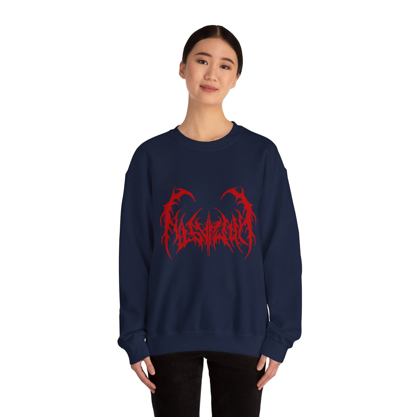 Gothic Graphic Sweatshirt, Trendy Unisex Crewneck, Perfect for Concerts, Casual Outings, Gift for Music Lovers, Halloween Apparel Printify