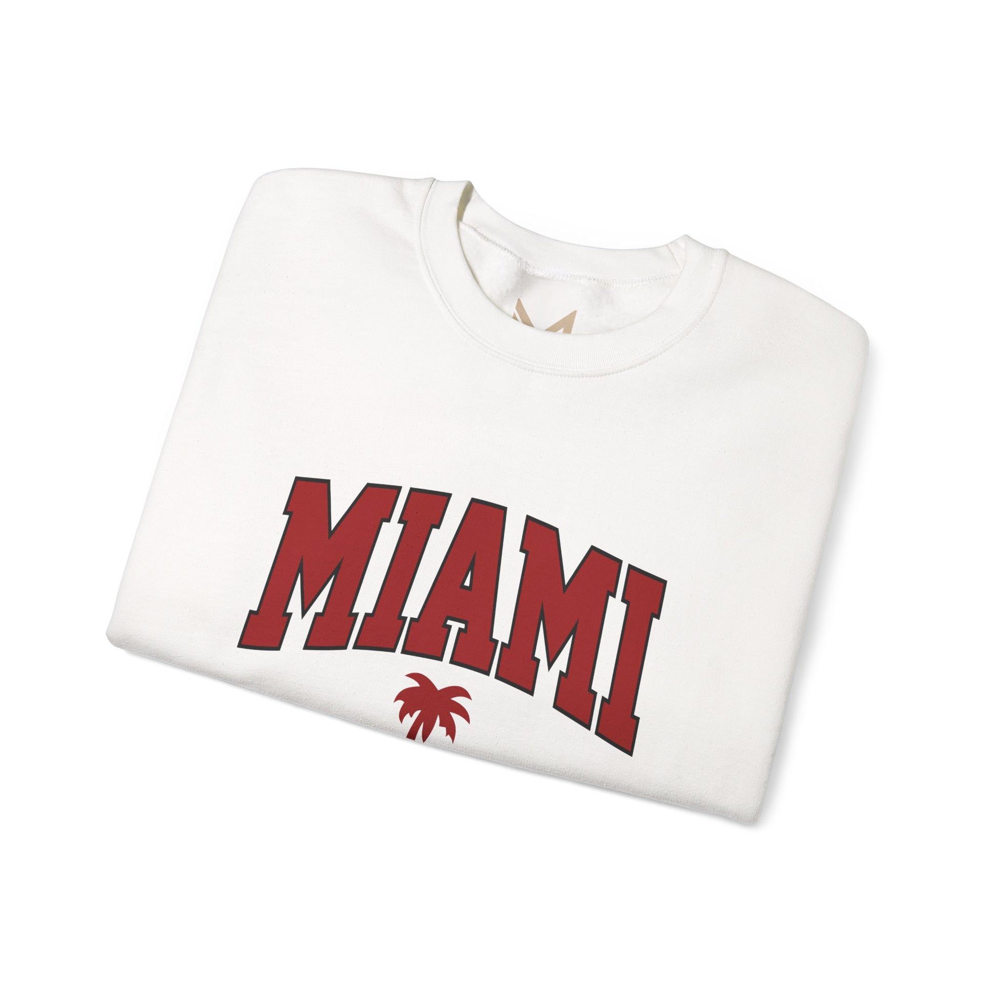 Miami Graphic Crewneck Sweatshirt, Unisex Sweatshirt, Cozy Miami Apparel, Casual Streetwear, Perfect Gift for Sport Lovers Printify