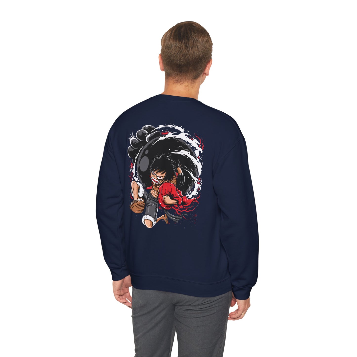 One Piece Luffy Gear 4 Crewneck Sweatshirt — Anime Pirate Straw Hat Design