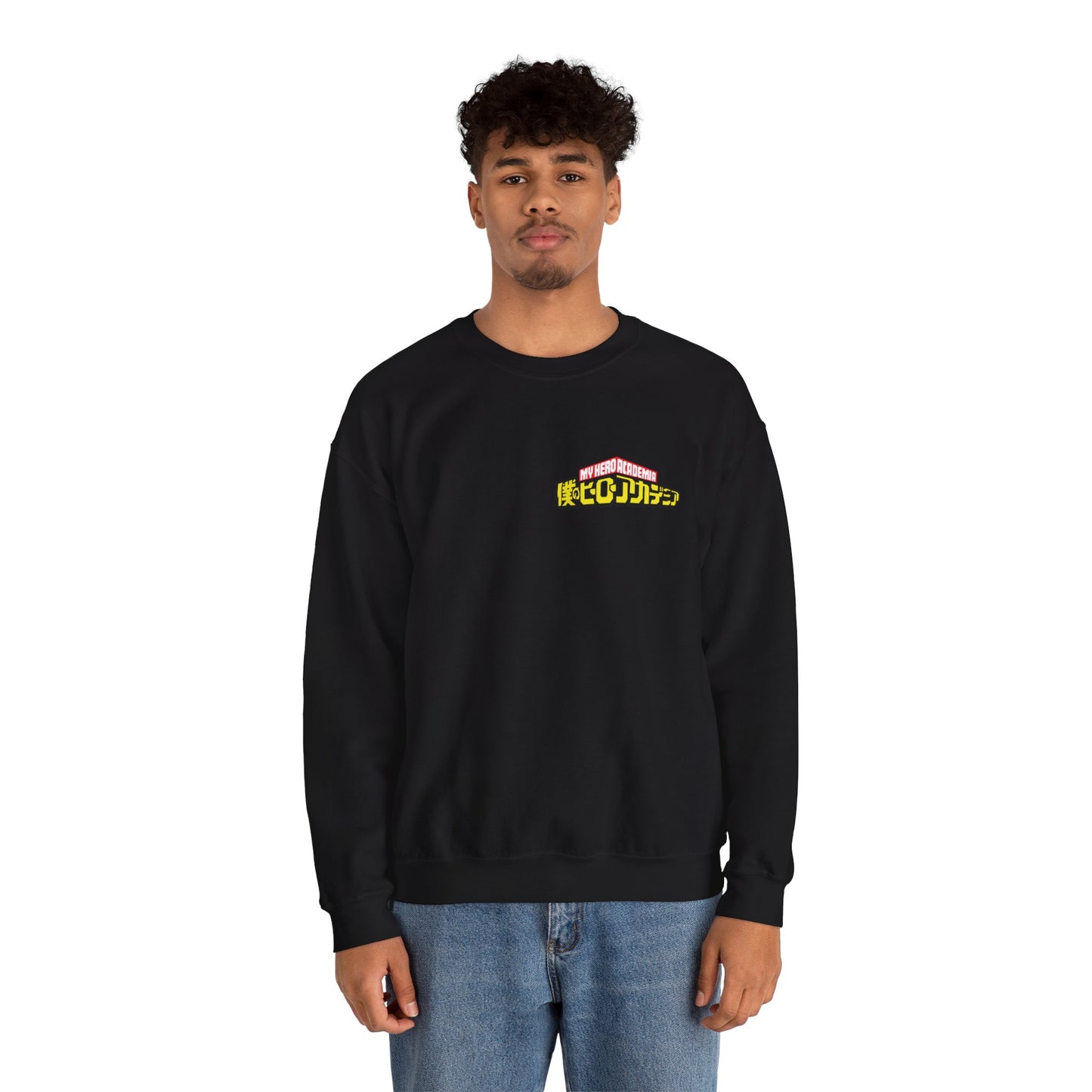 Anime Graphic Crewneck Sweatshirt — Toga Himiko Illustration & Japanese Logo