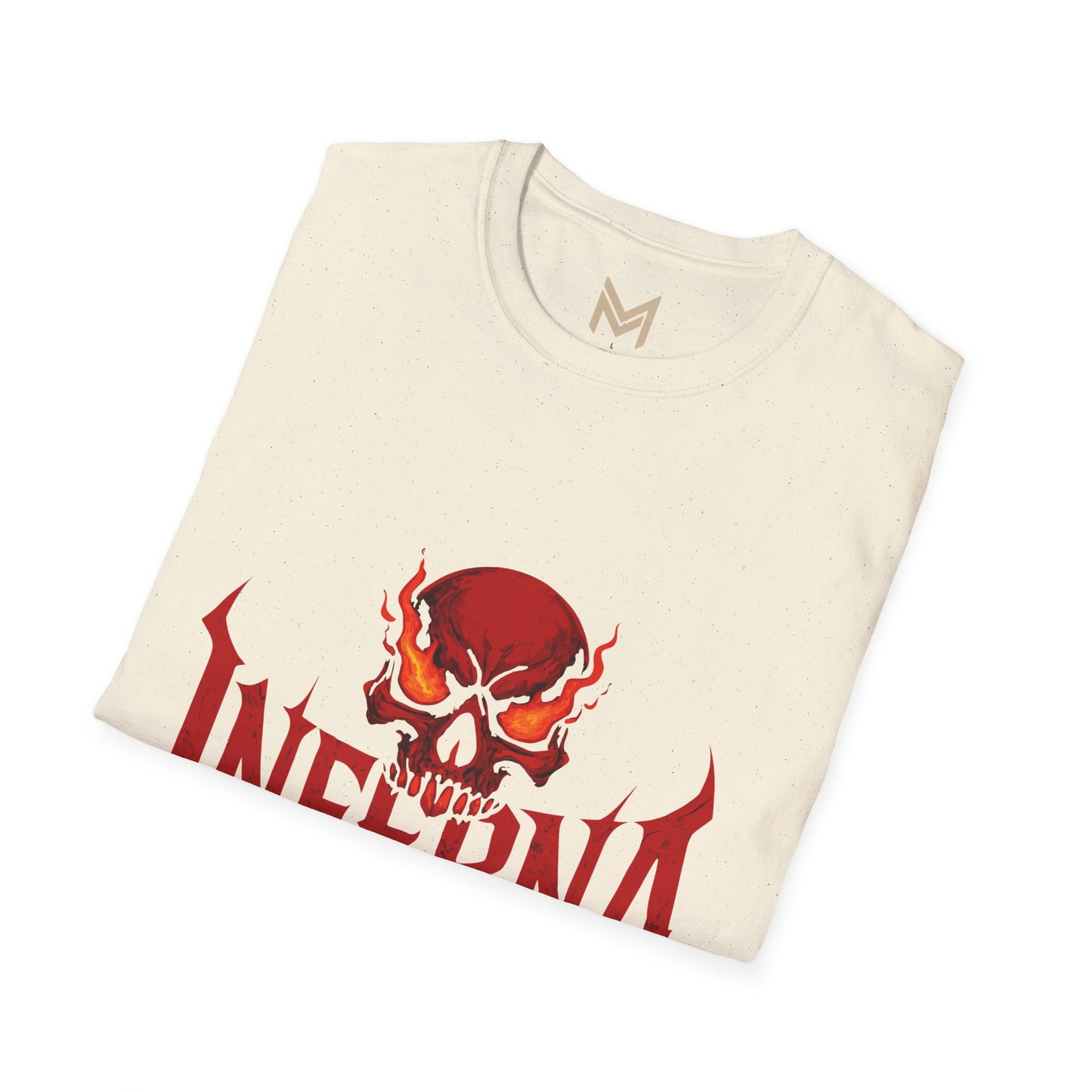 Unisex Softstyle Graphic Tee - Infernally Cool Skull Design, Alternative Fashion, Gift for Gamers, Casual Wear, Halloween Spook Printify