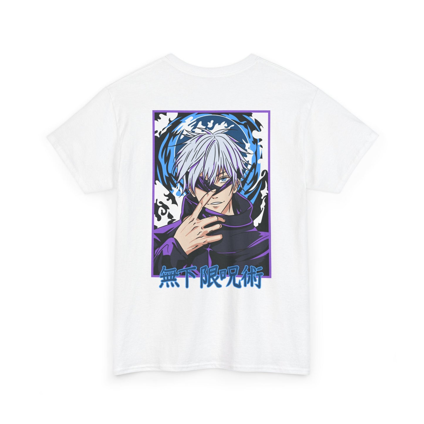 Jujutsu Kaisen Gojo Satoru Anime T-Shirt — Back Graphic & Japanese Logo
