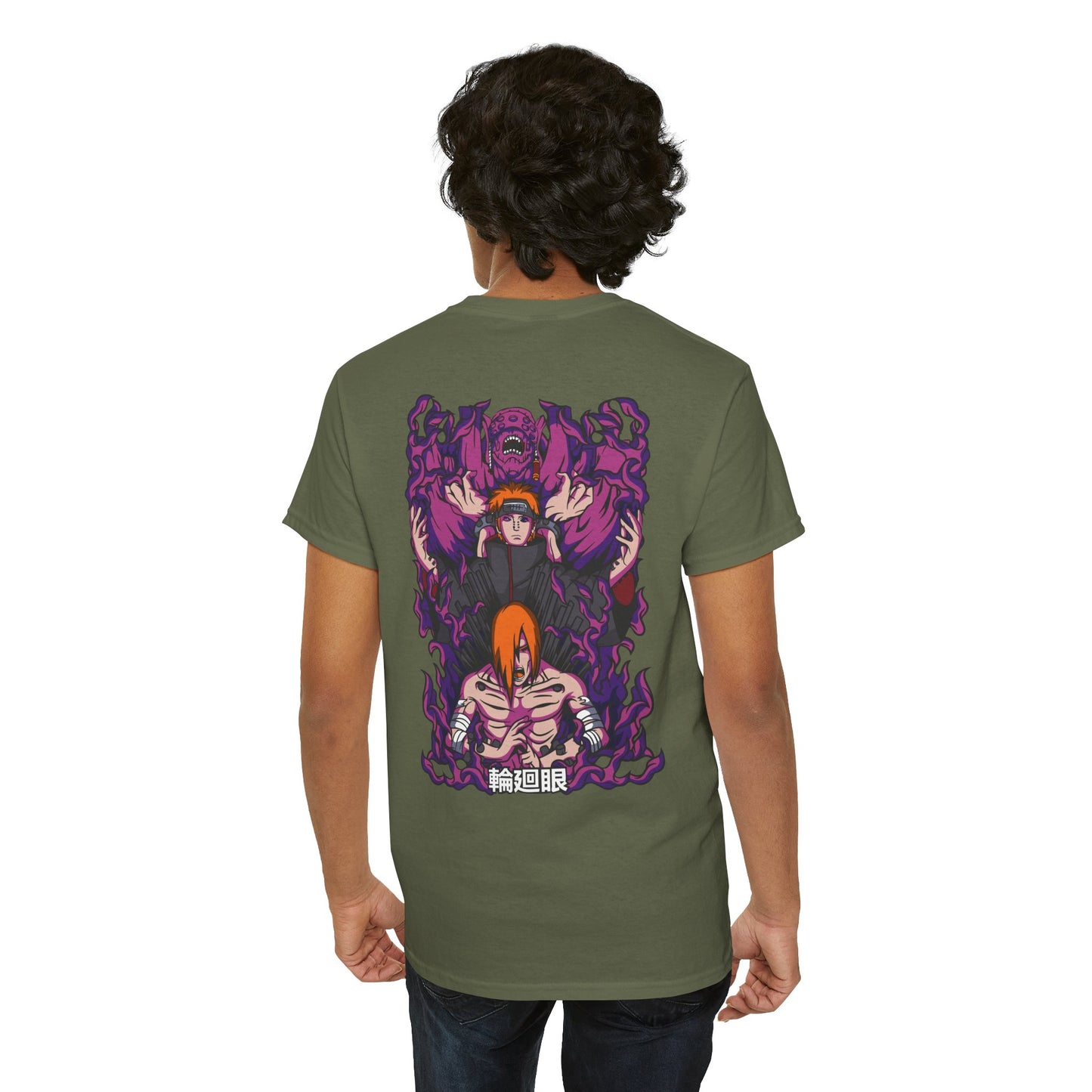 Anime Demon Trio Graphic Tee — Back Print with Small Front Logo