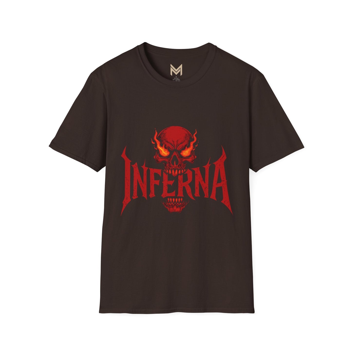 Unisex Softstyle Graphic Tee - Infernally Cool Skull Design, Alternative Fashion, Gift for Gamers, Casual Wear, Halloween Spook Printify