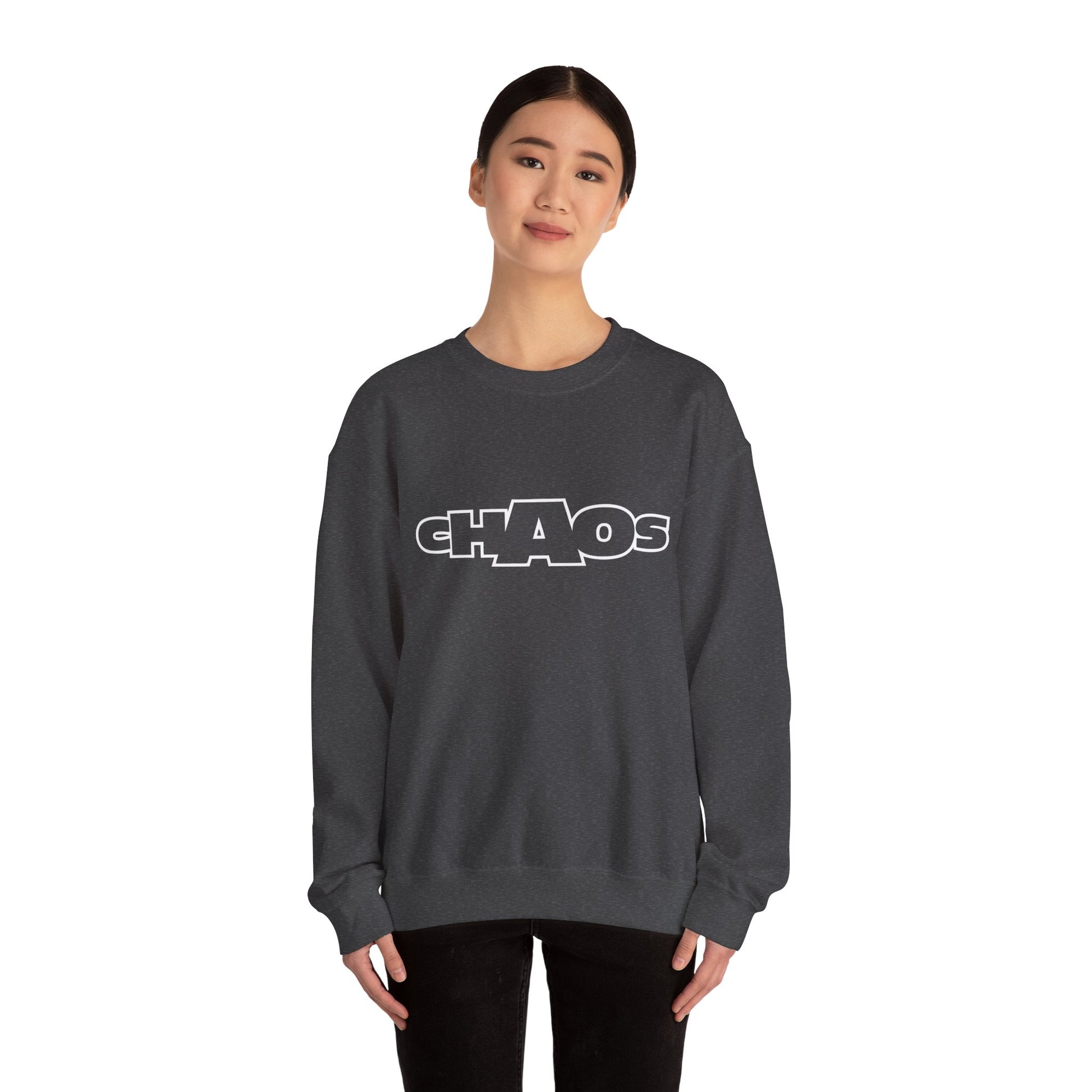 Chaos Unisex Heavy Blend™ Crewneck Sweatshirt | Cozy Streetwear, Casual Outfit, Trendy Gift, Everyday Wear, Graphic Apparel, Unisex Top Printify