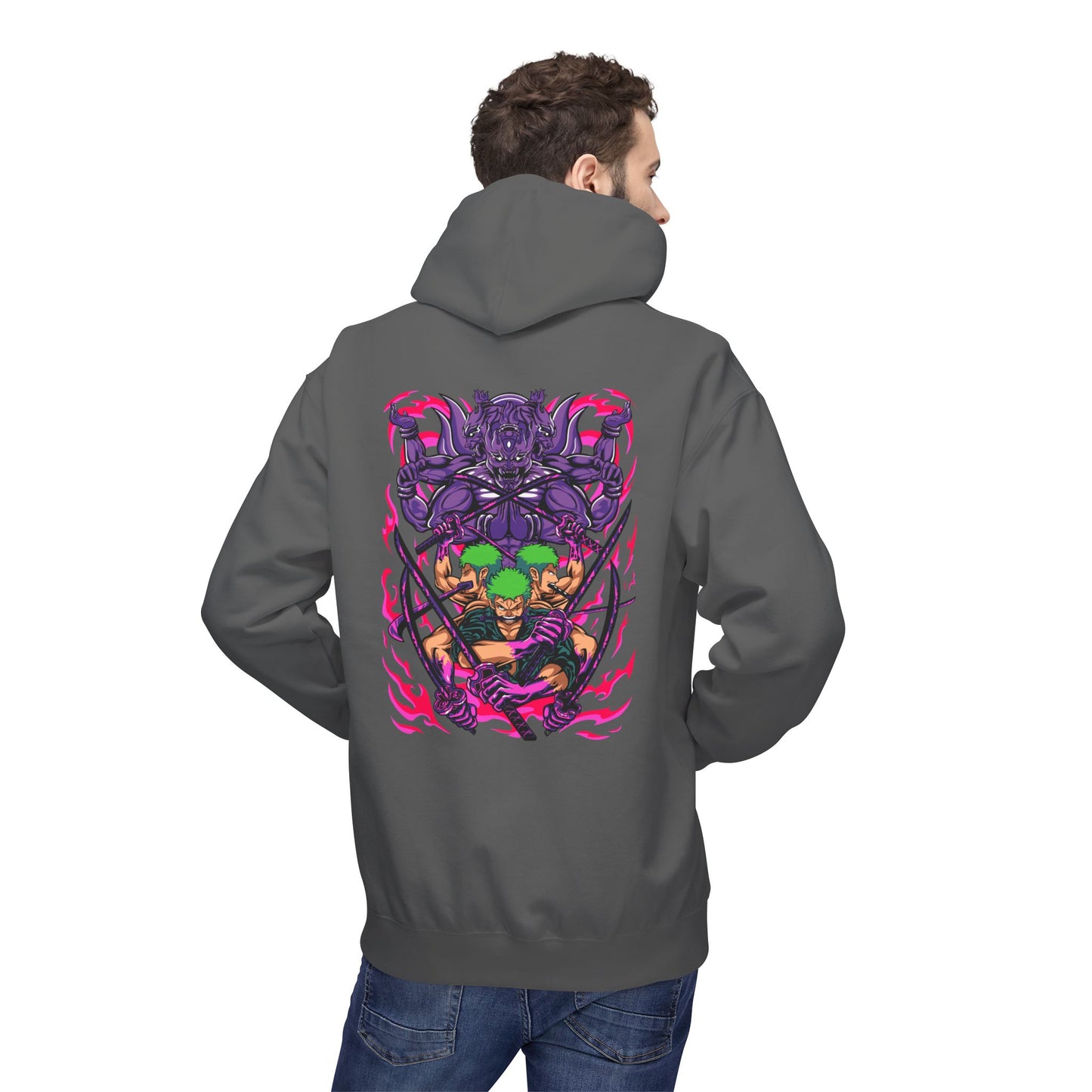 One Piece Zoro & Kuma Graphic Hoodie — Anime Pirate Crew Pullover