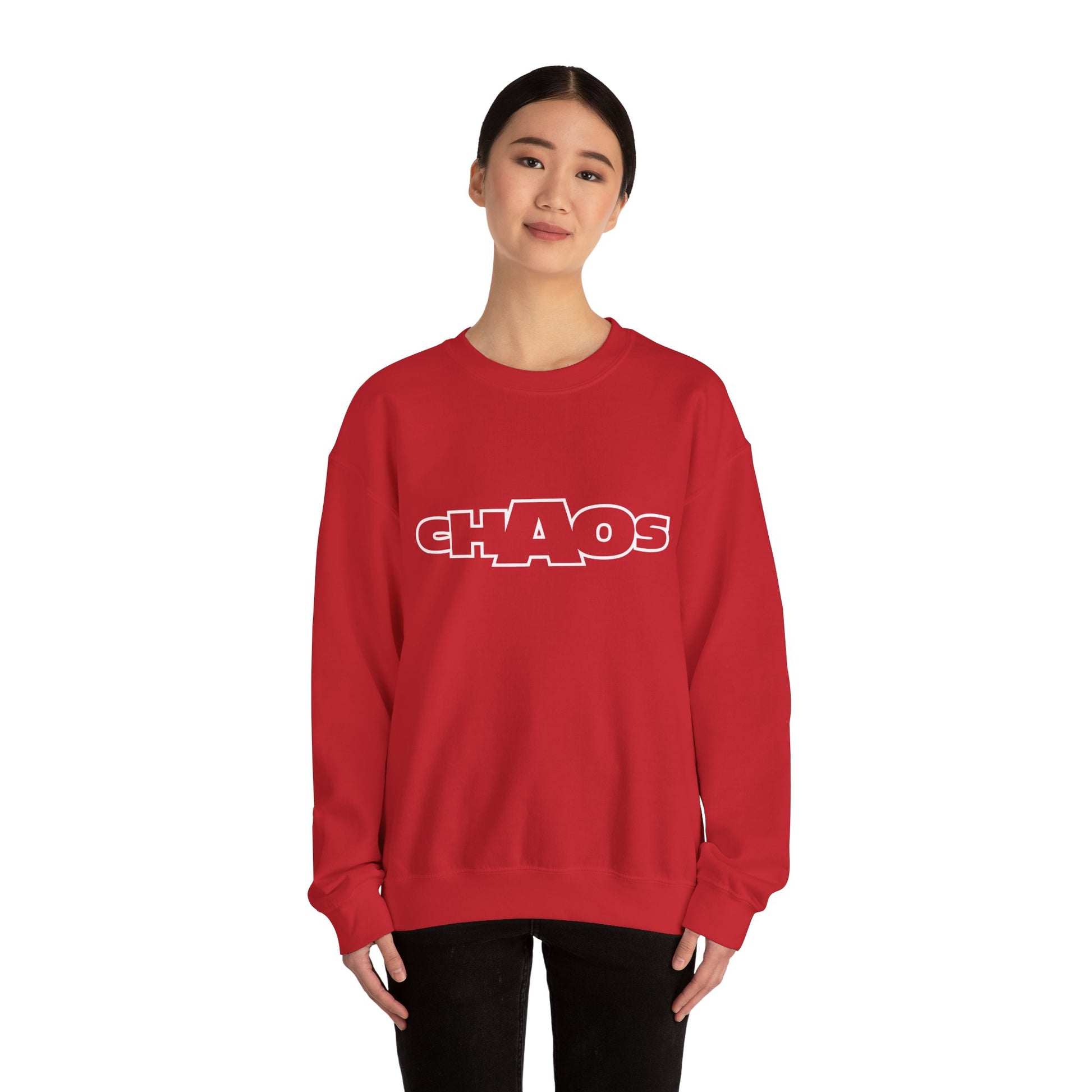 Chaos Unisex Heavy Blend™ Crewneck Sweatshirt | Cozy Streetwear, Casual Outfit, Trendy Gift, Everyday Wear, Graphic Apparel, Unisex Top Printify