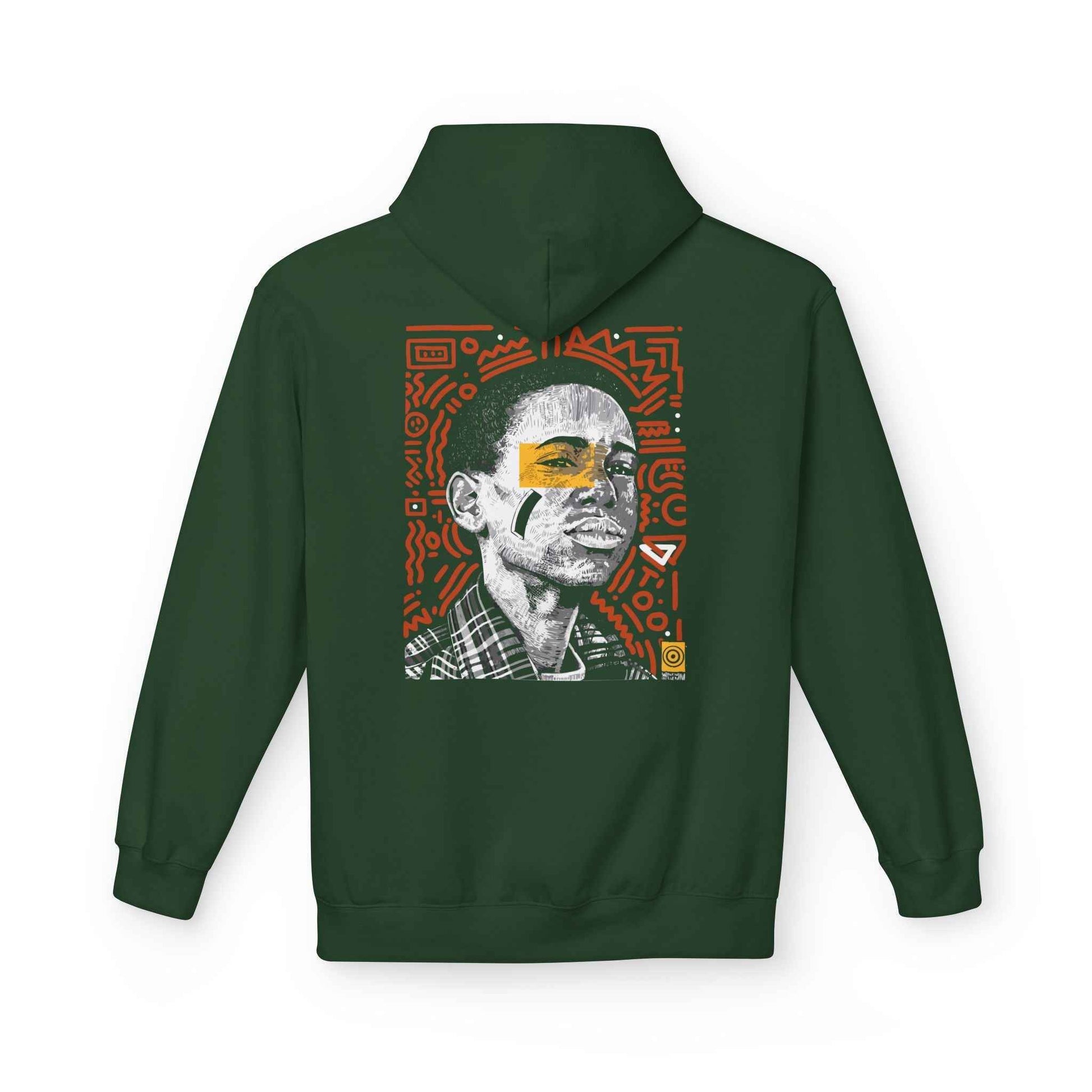 Artistic Fleece Hoodie with Unique Graphic Print for Comfort, Casual Wear, Gift for Art Lovers, Unisex Hip Hop Style