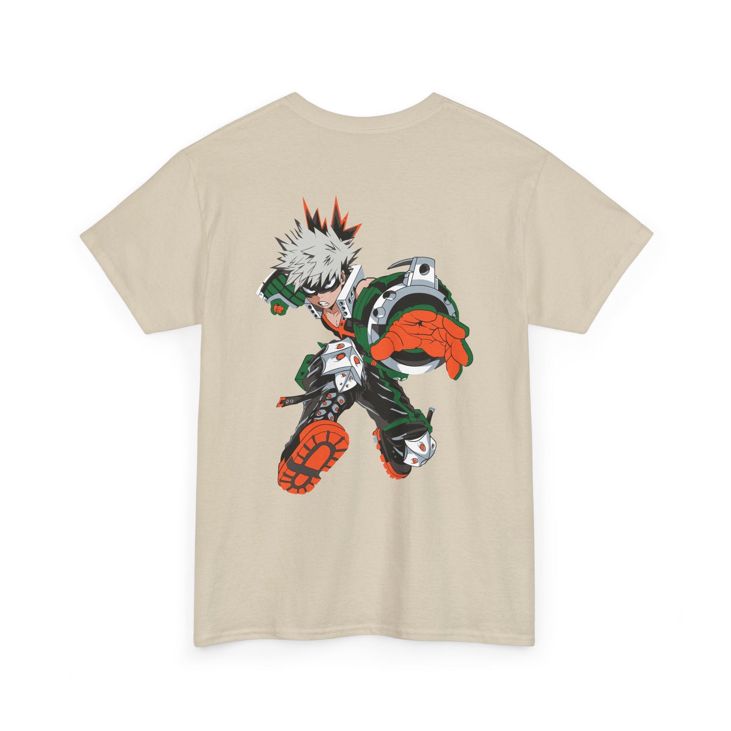 Anime Graphic Tee — Dynamic Action Back Print with Small Chest Logo