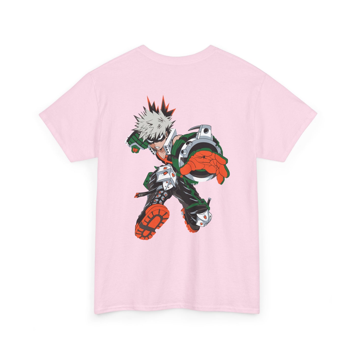 Anime Graphic Tee — Dynamic Action Back Print with Small Chest Logo
