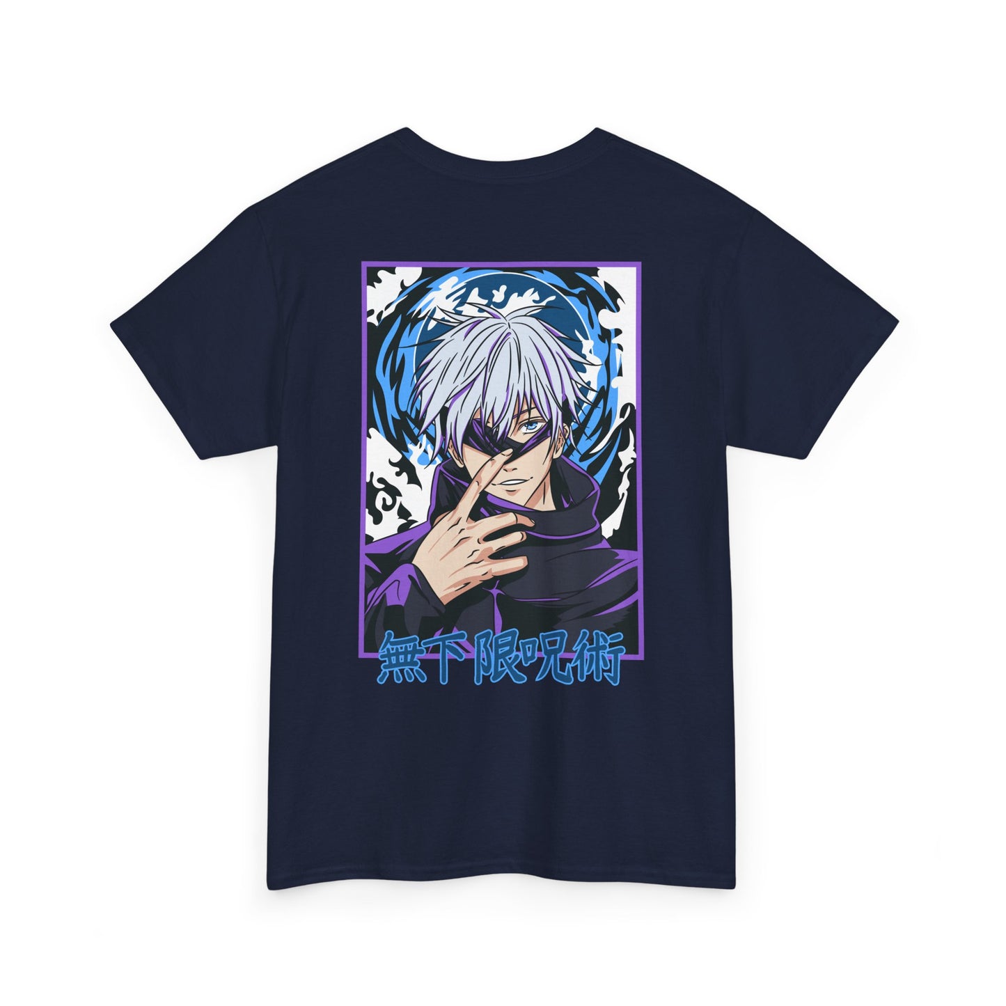 Jujutsu Kaisen Gojo Satoru Anime T-Shirt — Back Graphic & Japanese Logo