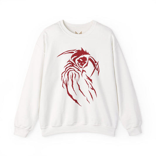 Grim Reaper Crewneck Sweatshirt | Unisex Cozy Pullover, Halloween Sweatshirt, Horror Aesthetic Apparel, Gift for Fans - Maklenn