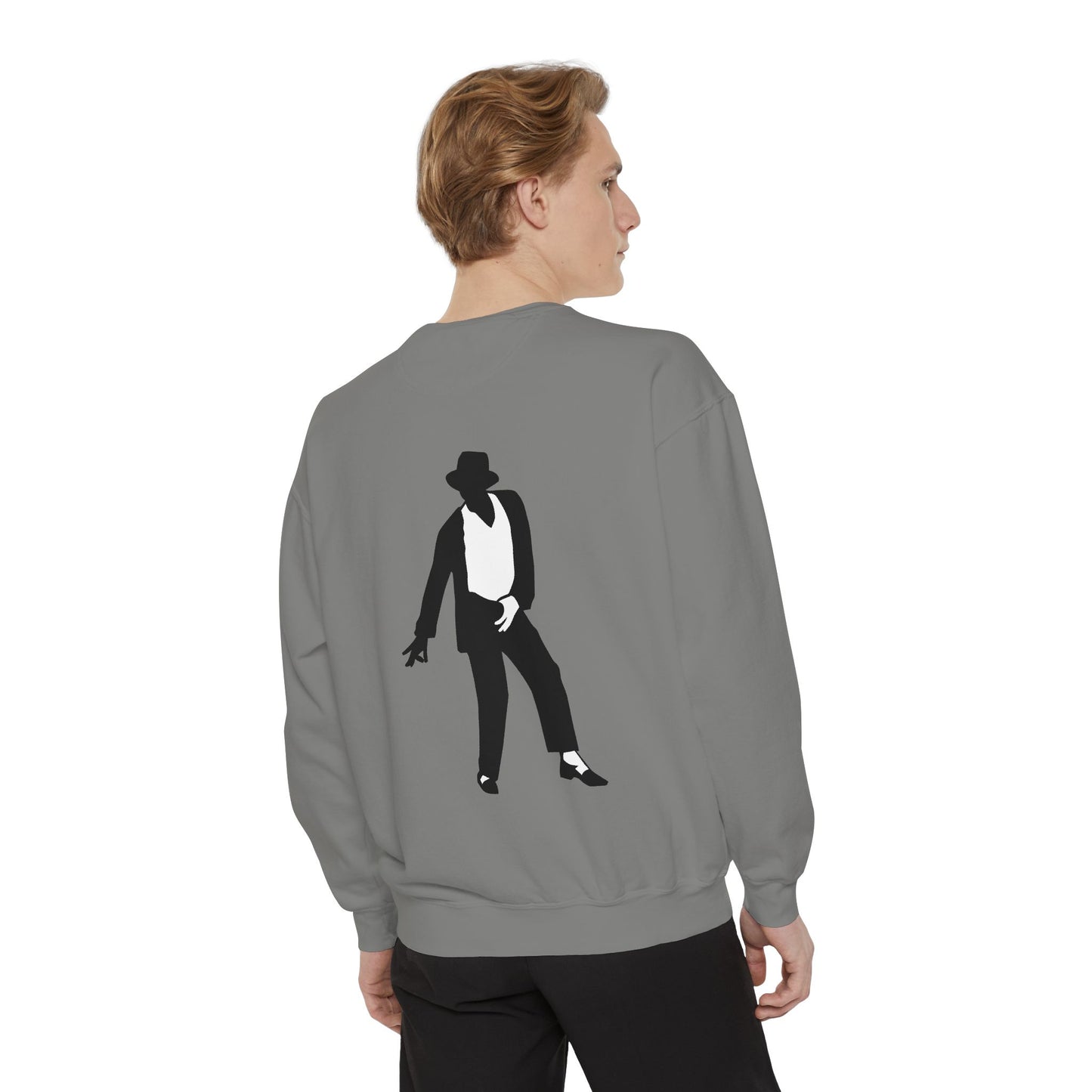 Stylish Unisex Garment-Dyed Sweatshirt, Casual Wear, Gift for Music Lovers, Retro Fashion, Unique Streetwear, Perfect for Parties,Michel jackson style sweatshirt,USA trend sweatshirt Printify